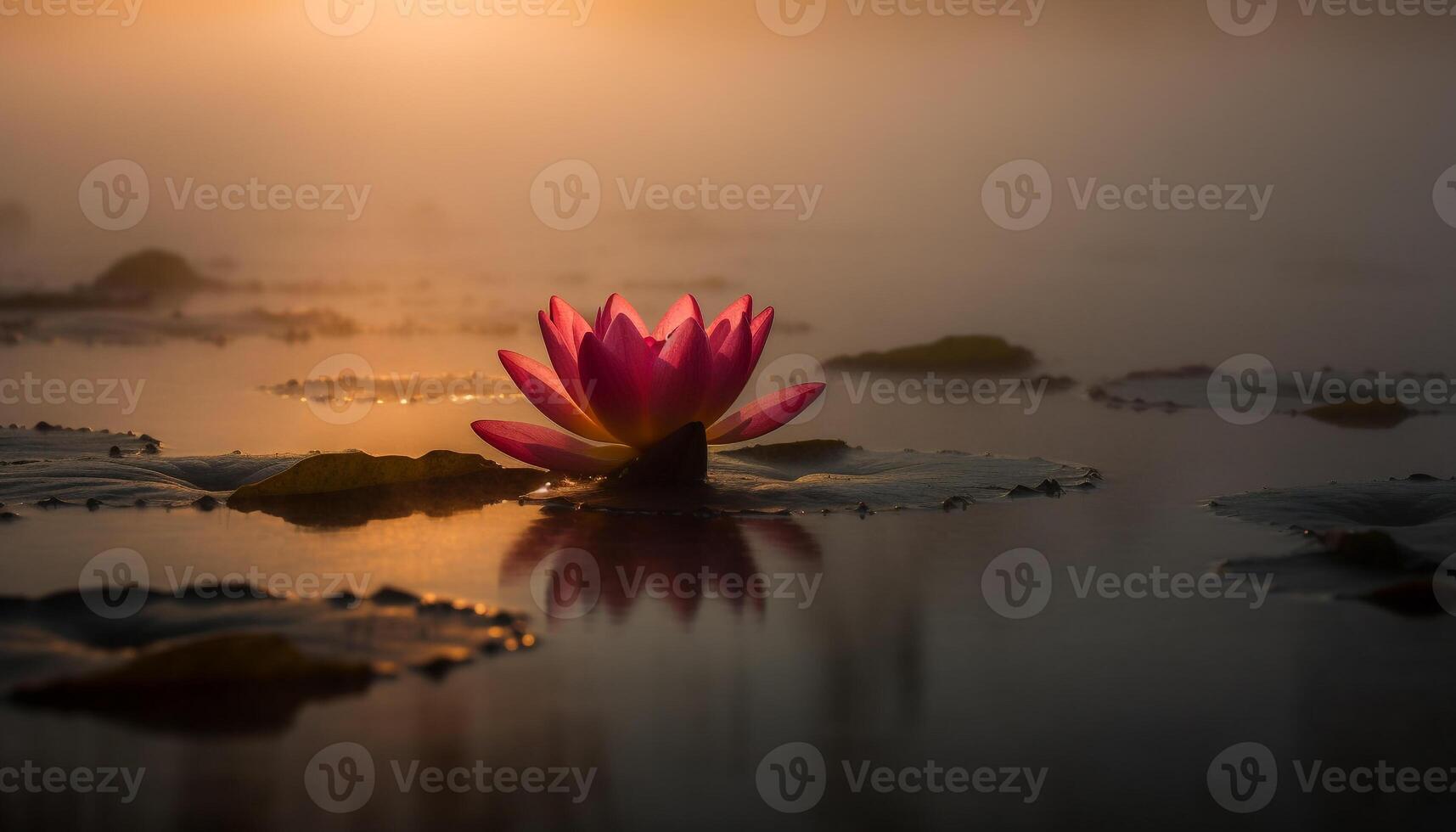 still Lotus blühen spiegelt Schönheit im Natur generiert durch ai foto