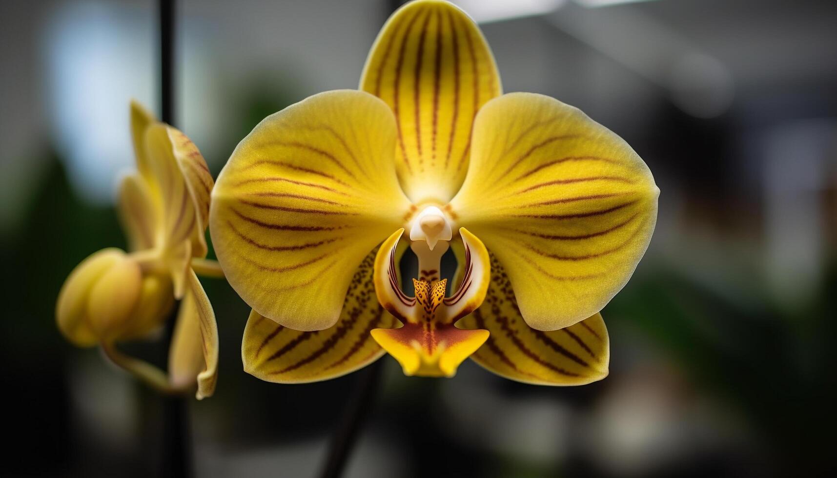 Single Motte Orchidee blühen Anzeigen Eleganz und Schönheit generiert durch ai foto