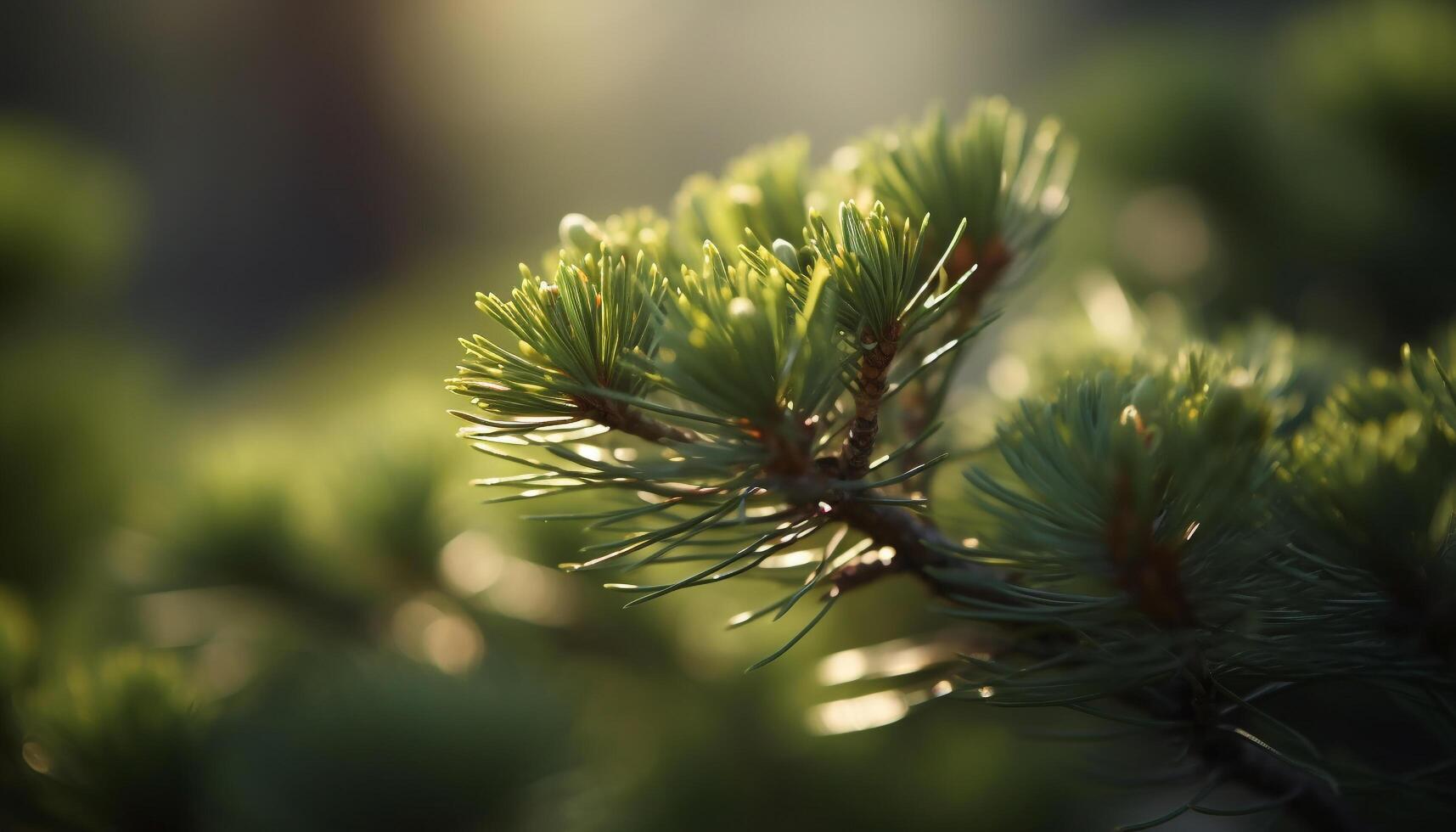 immergrün Nadelbaum Wald, Schönheit im Natur Wachstum generiert durch ai foto