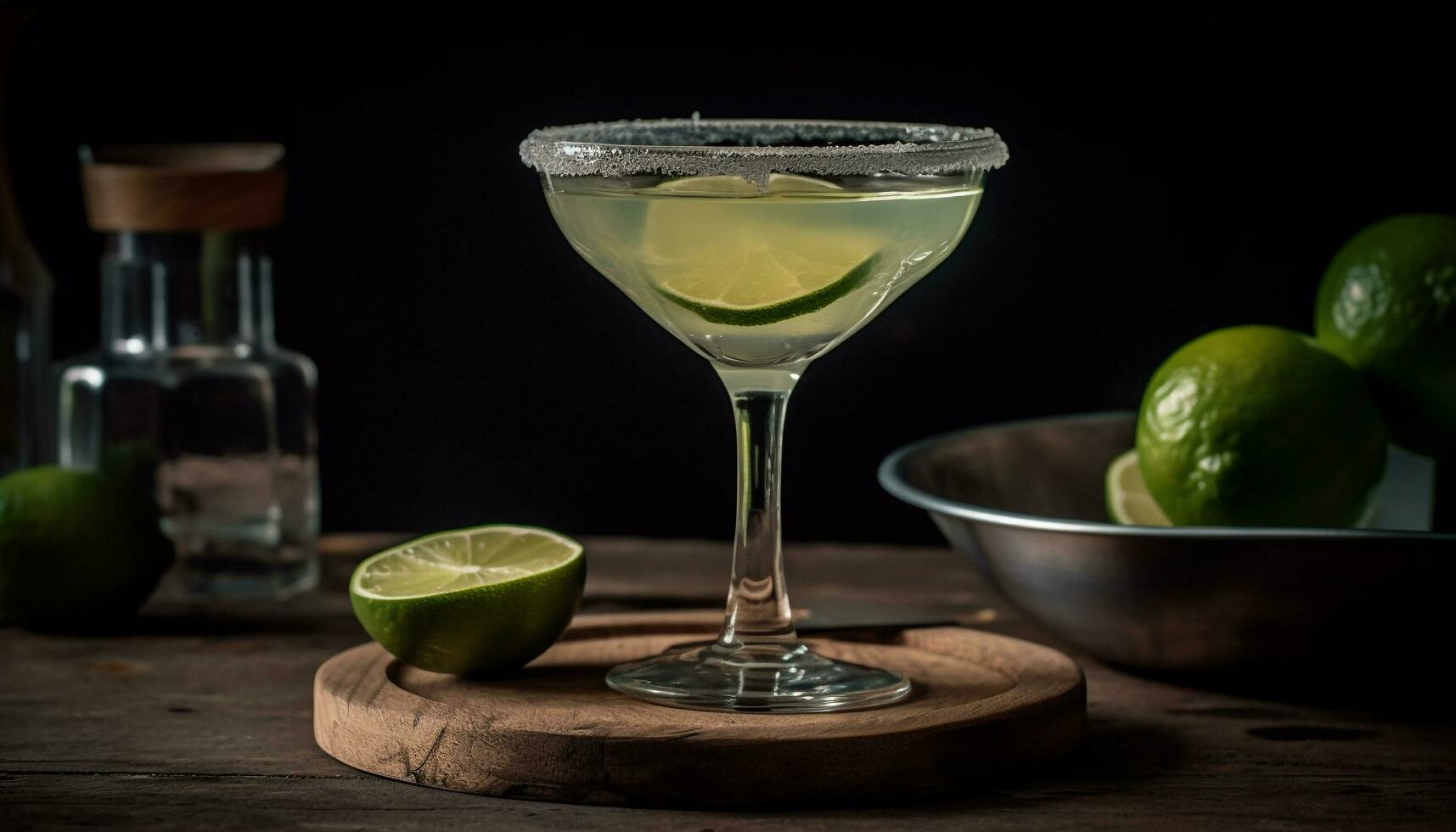 frisch Mojito Cocktail mit Limette und Eis generiert durch ai foto