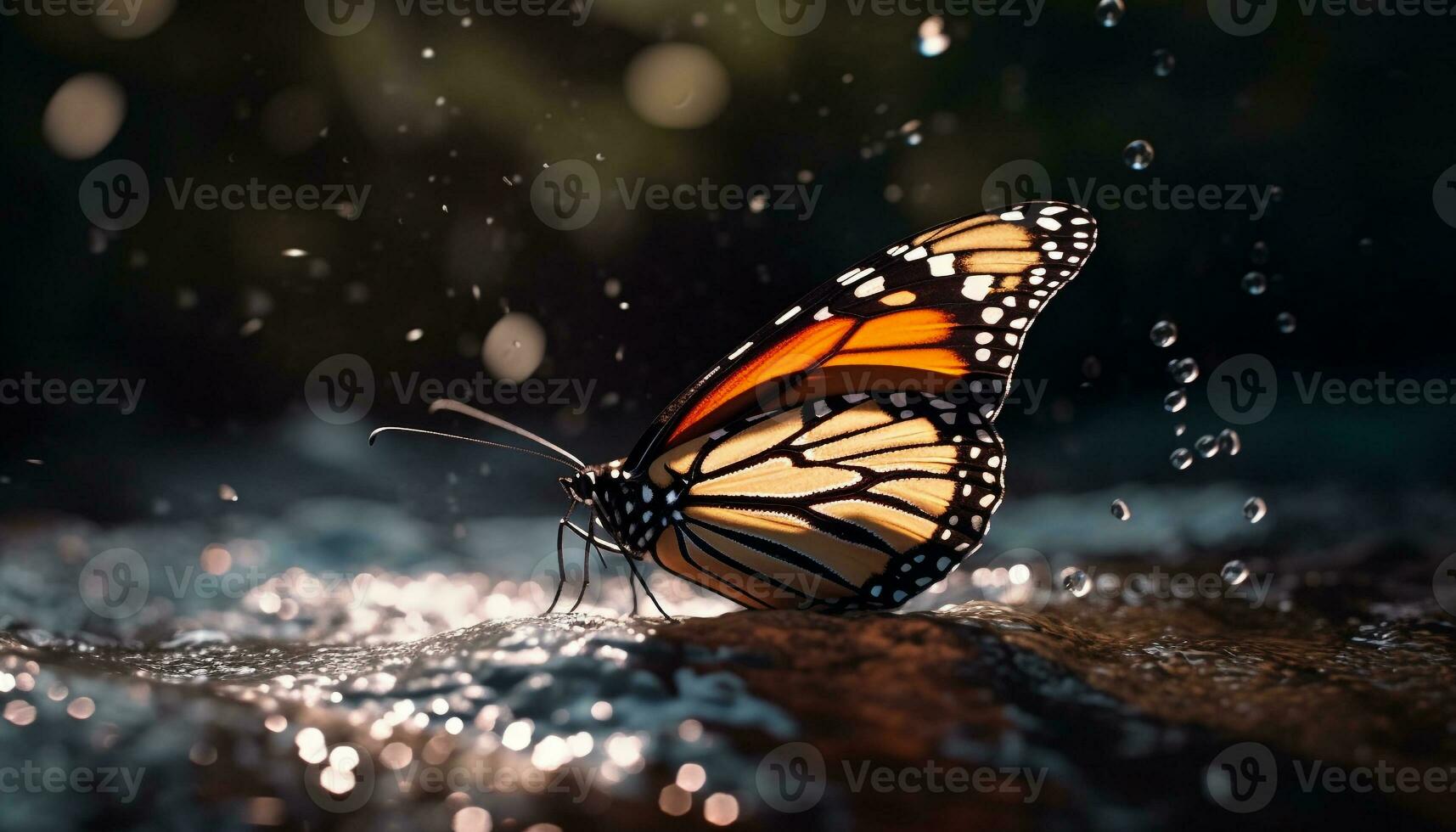 das Monarch Schmetterling fragil Flügel Vitrine Schönheit generiert durch ai foto