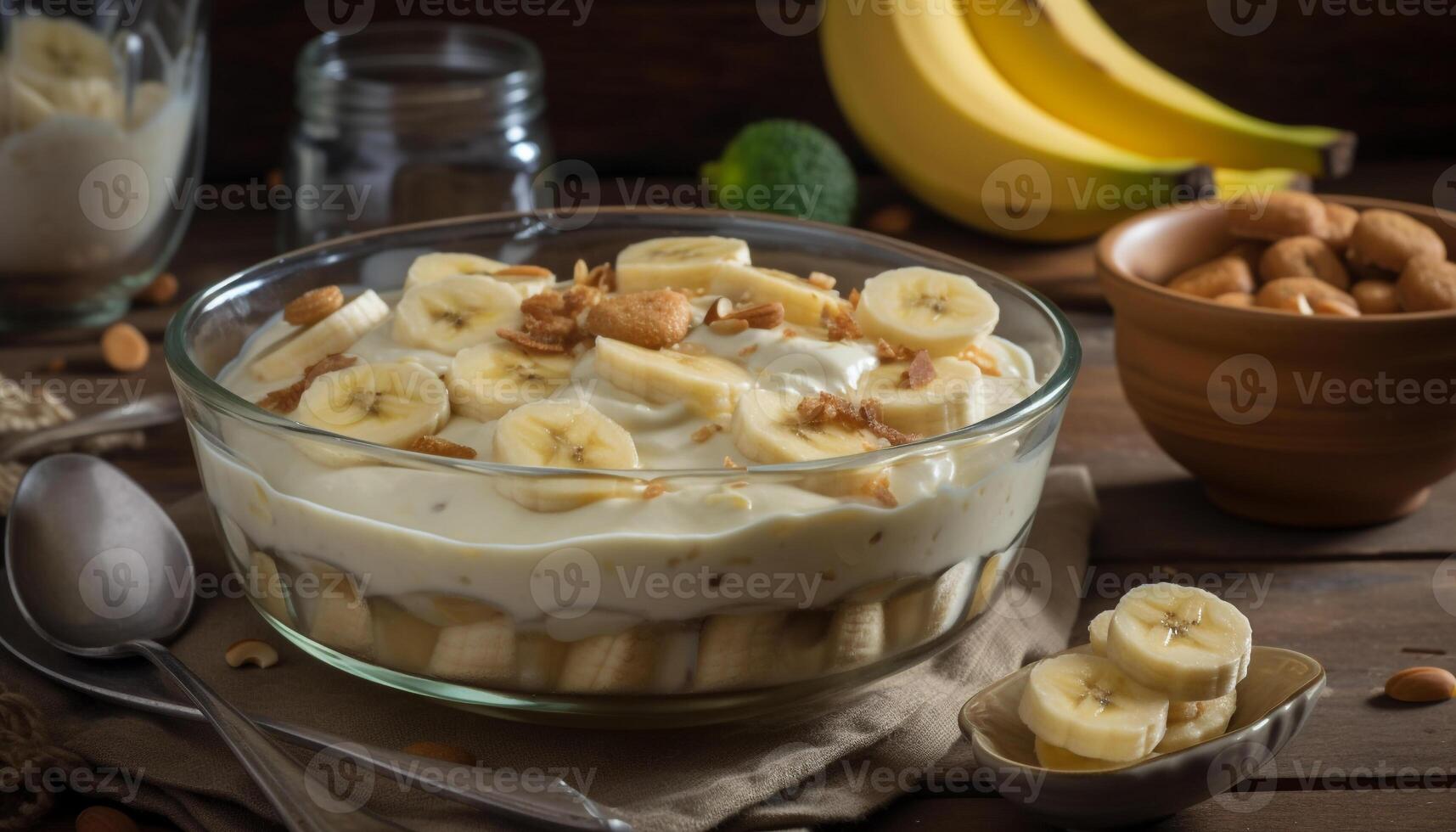 frisch organisch Obst Schüssel mit Granola und Joghurt generiert durch ai foto