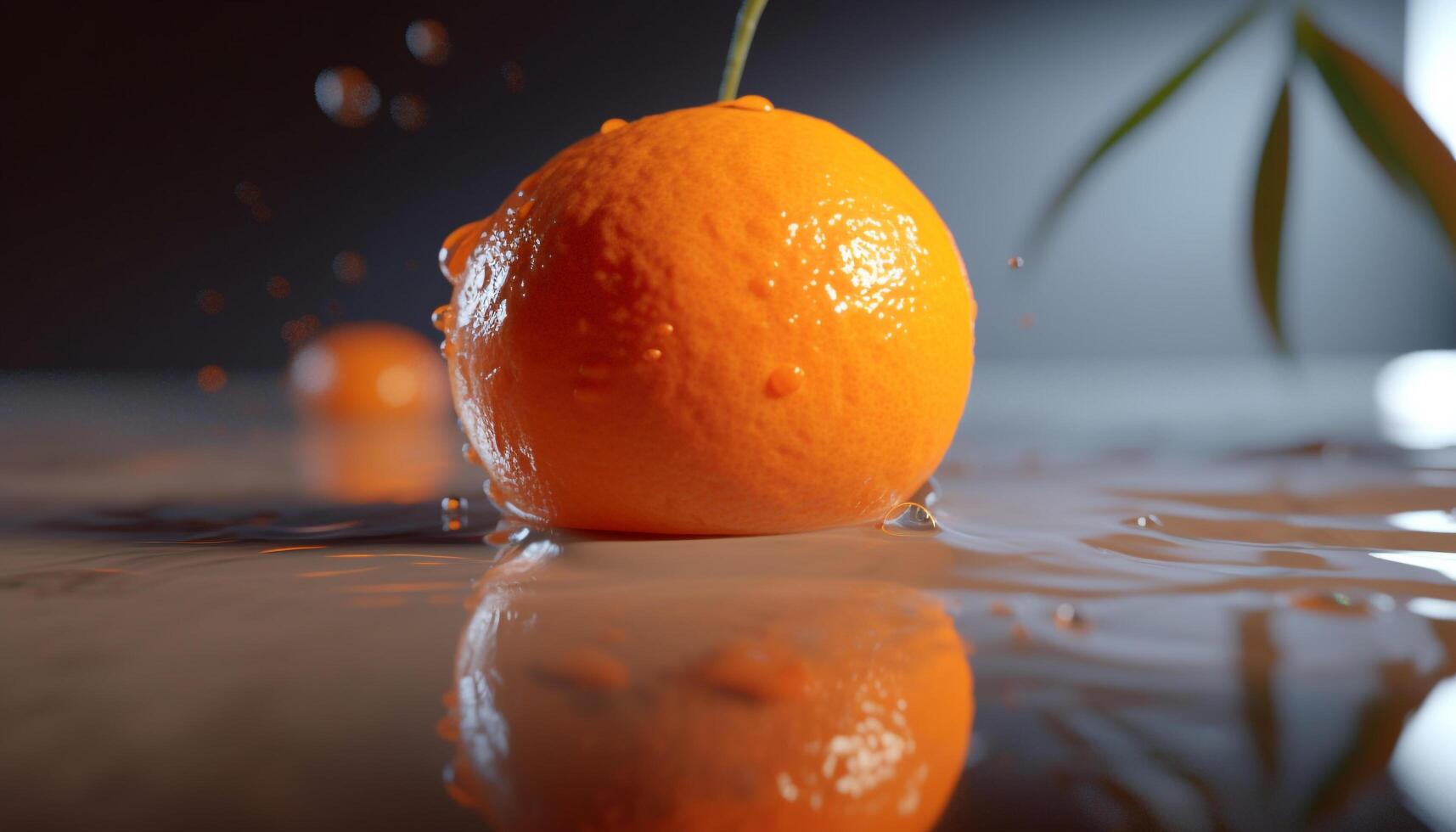 saftig Zitrusfrüchte Scheibe spiegelt beschwingt Natur im erfrischend Sommer- trinken generiert durch ai foto