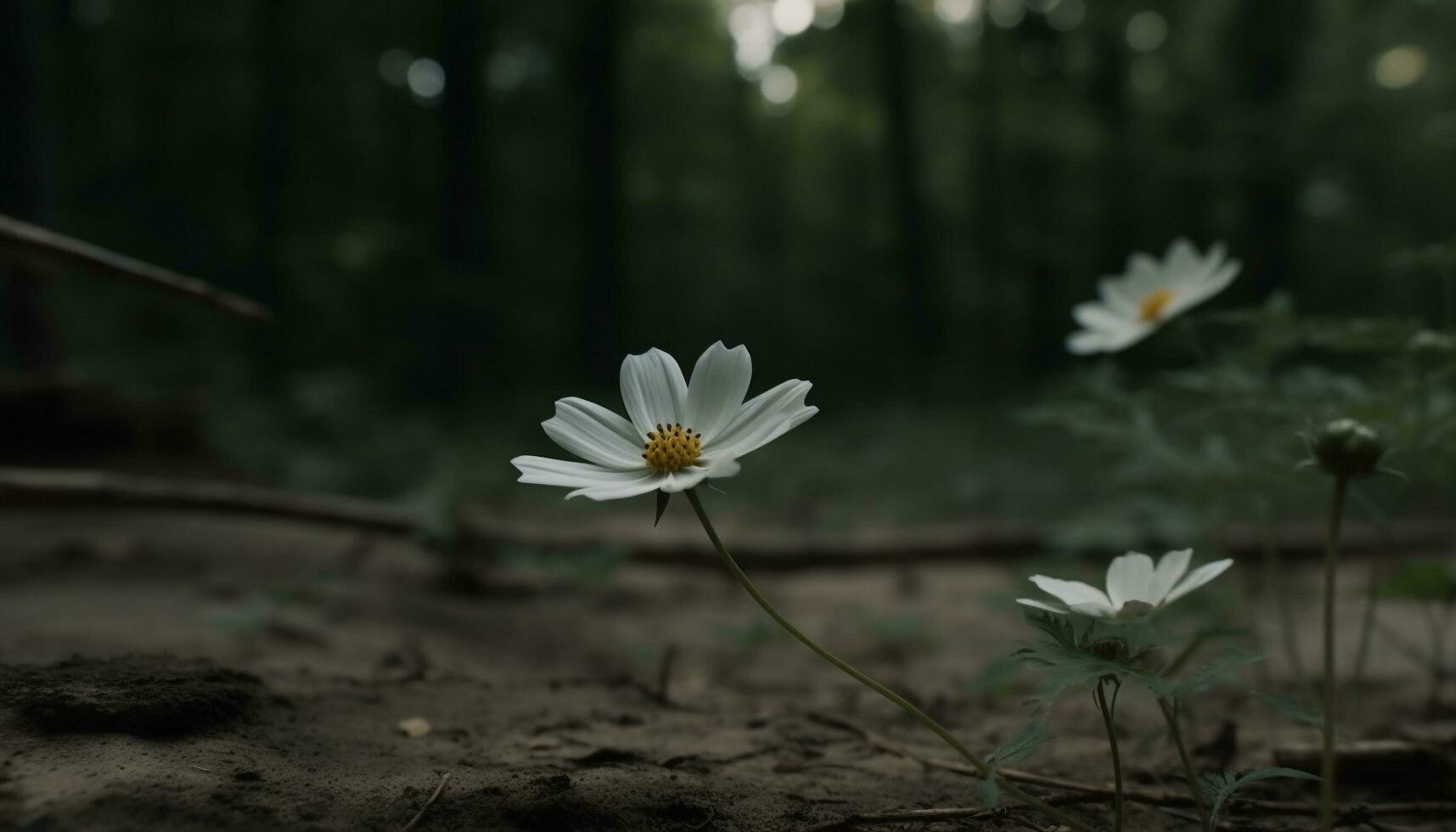 frisch Gelb Gänseblümchen blühen im still Wiese, selektiv Fokus generiert durch ai foto