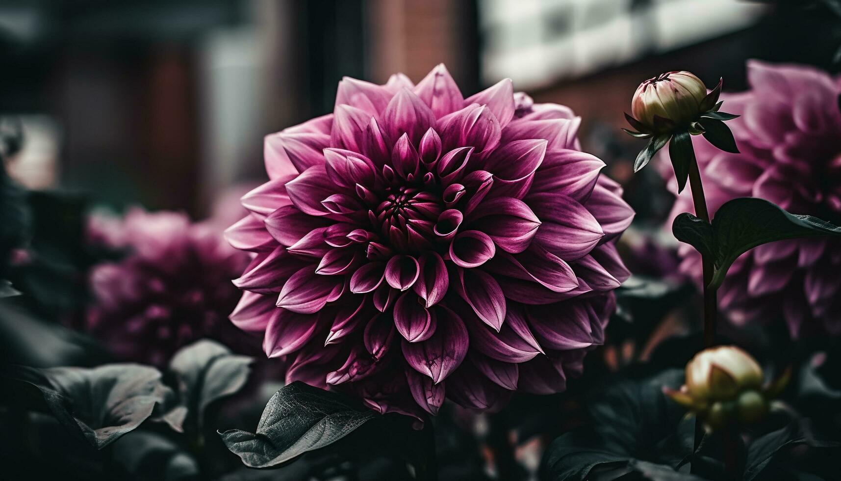 frisch Strauß von multi farbig Blumen im ein lila Vase generiert durch ai foto