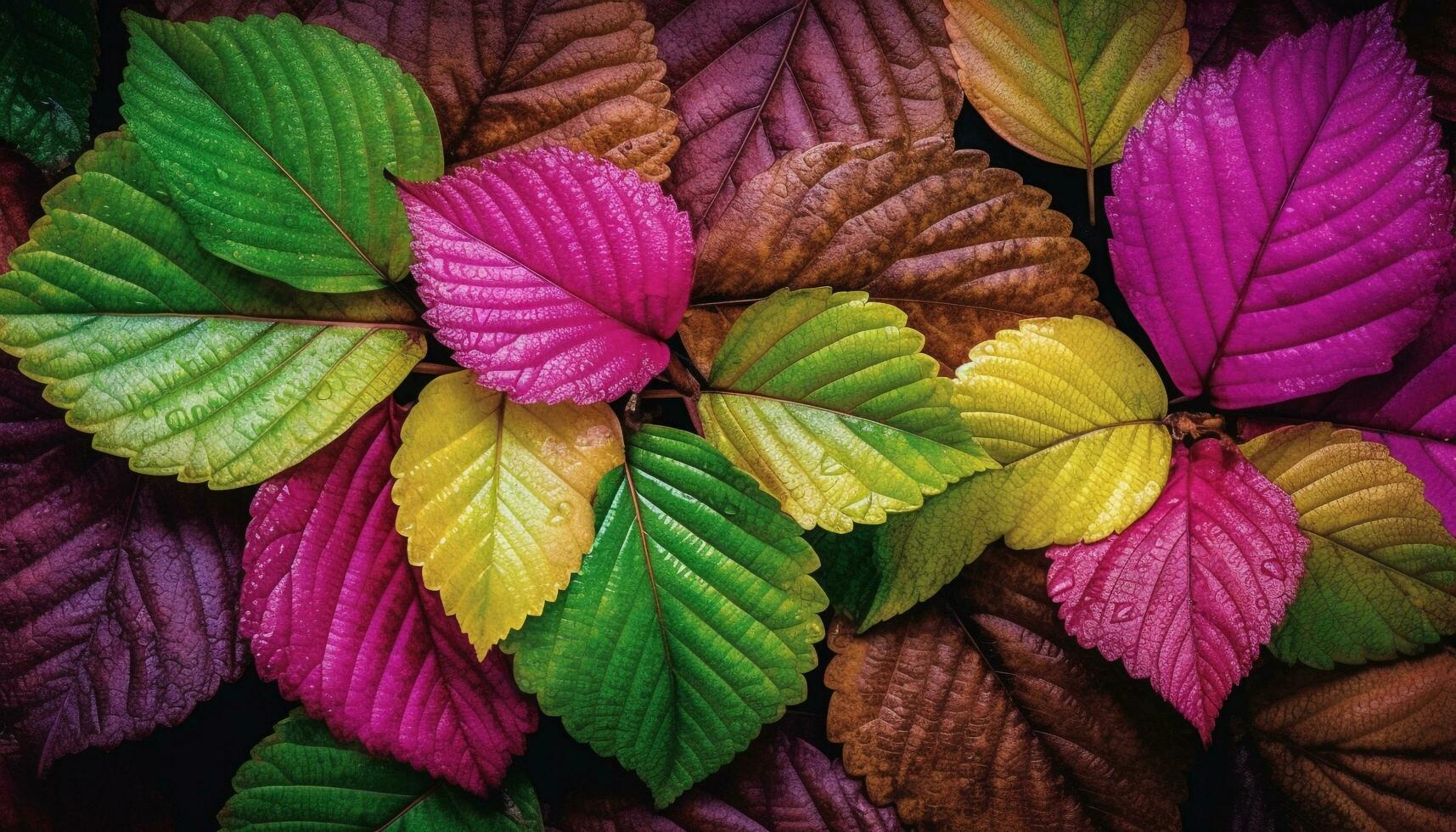 beschwingt Herbst Laub Vitrinen Natur Schönheit im multi farbig Muster generiert durch ai foto