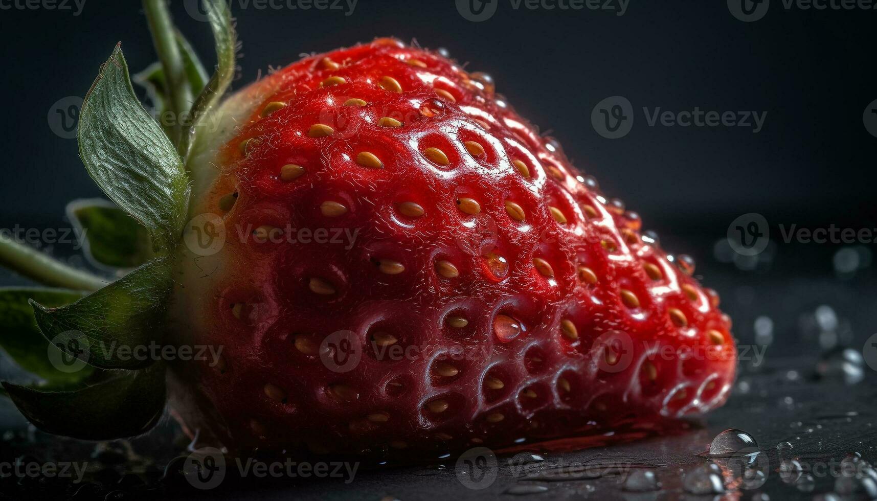 saftig reif Erdbeere, ein gesund Snack mit beschwingt Farben generiert durch ai foto