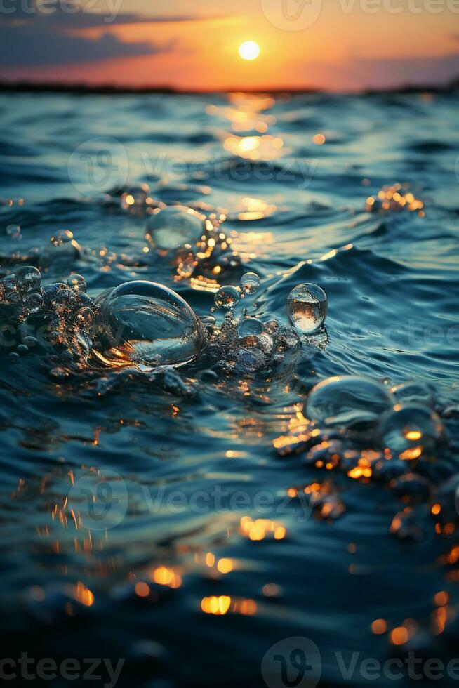 verschwommen aus von Fokus gesamt verwischen Foto von ein atemberaubend Interpretation Ozean Wellen. ai generativ