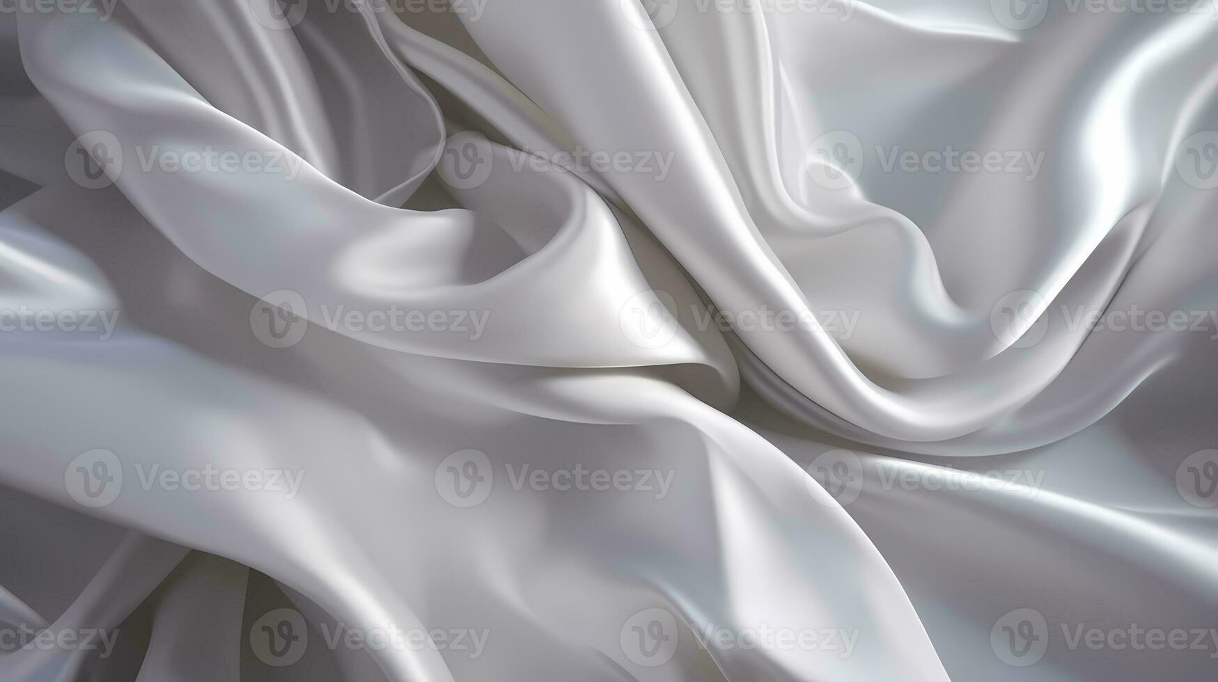 Weiß Satin- seidig Stoff dient wie ein Hintergrund, mit wellig Falten und falten, Bereitstellung reichlich Exemplar. generativ ai foto
