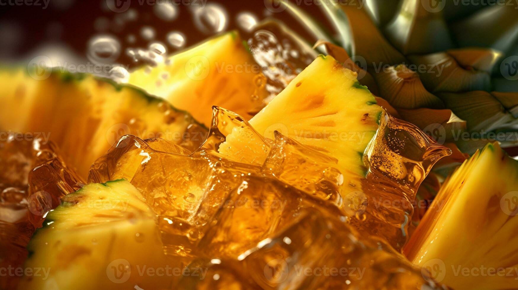 Hintergrund von Eis Würfel, und Ananas auf ein Hintergrund foto