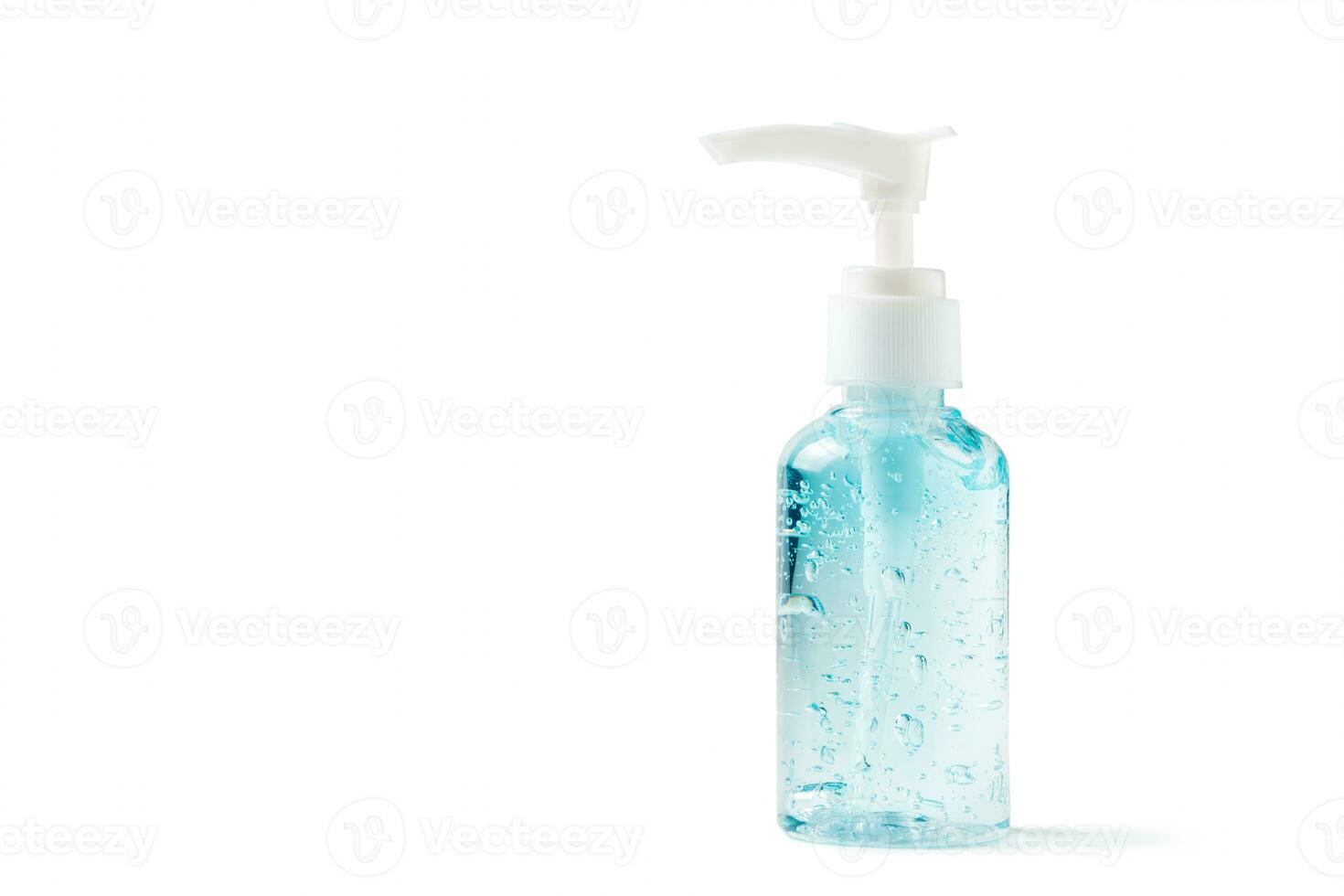 Hand Desinfektionsmittel Flasche oder Alkohol Gel isoliert auf Weiß foto