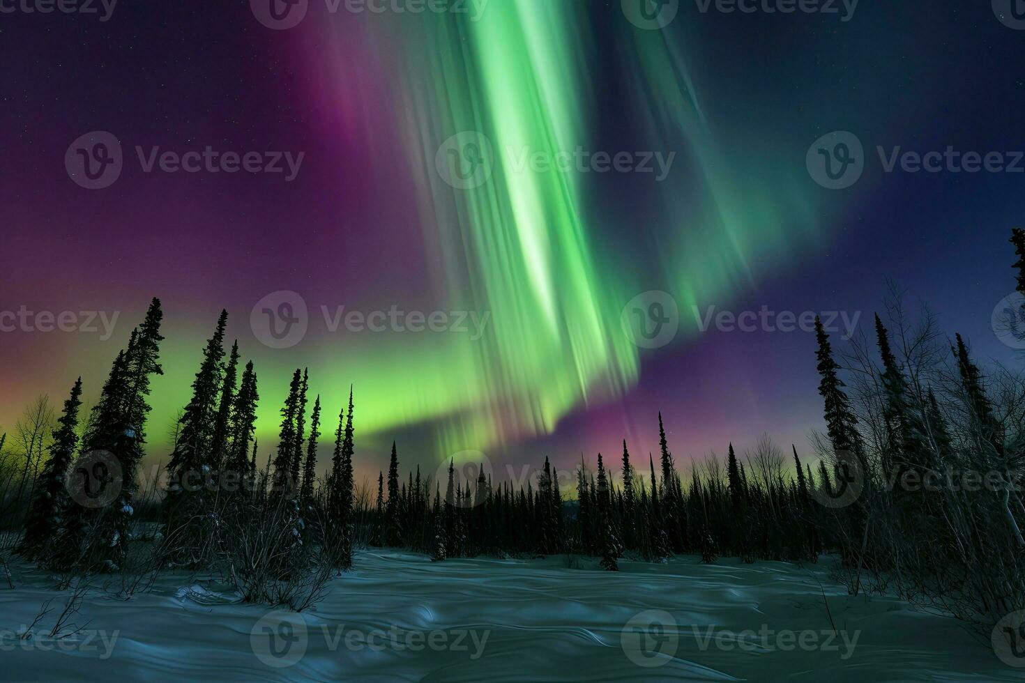 ai generiert Aurora Borealis Tänze über das Himmel im ein atemberaubend Anzeige von Farbe. foto