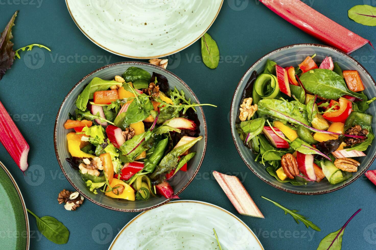 Grün Gemüse Salat, gesund Lebensmittel. foto