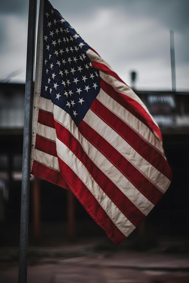 USA Flagge ai generiert amerikanisch Unabhängigkeit Tag foto