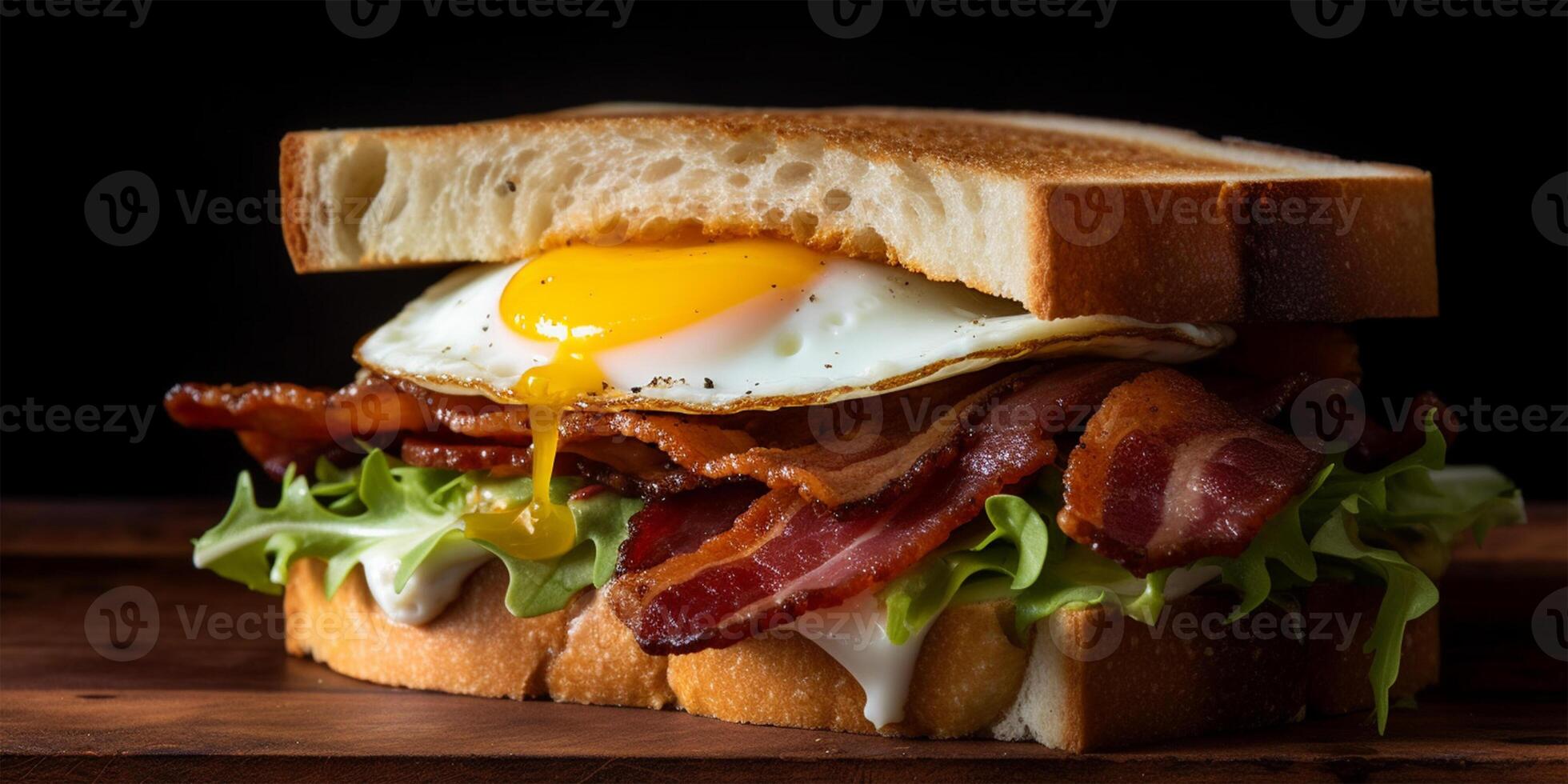 Nahansicht gesund organisch Vegetarisch Garten Sandwich. generativ ai. foto