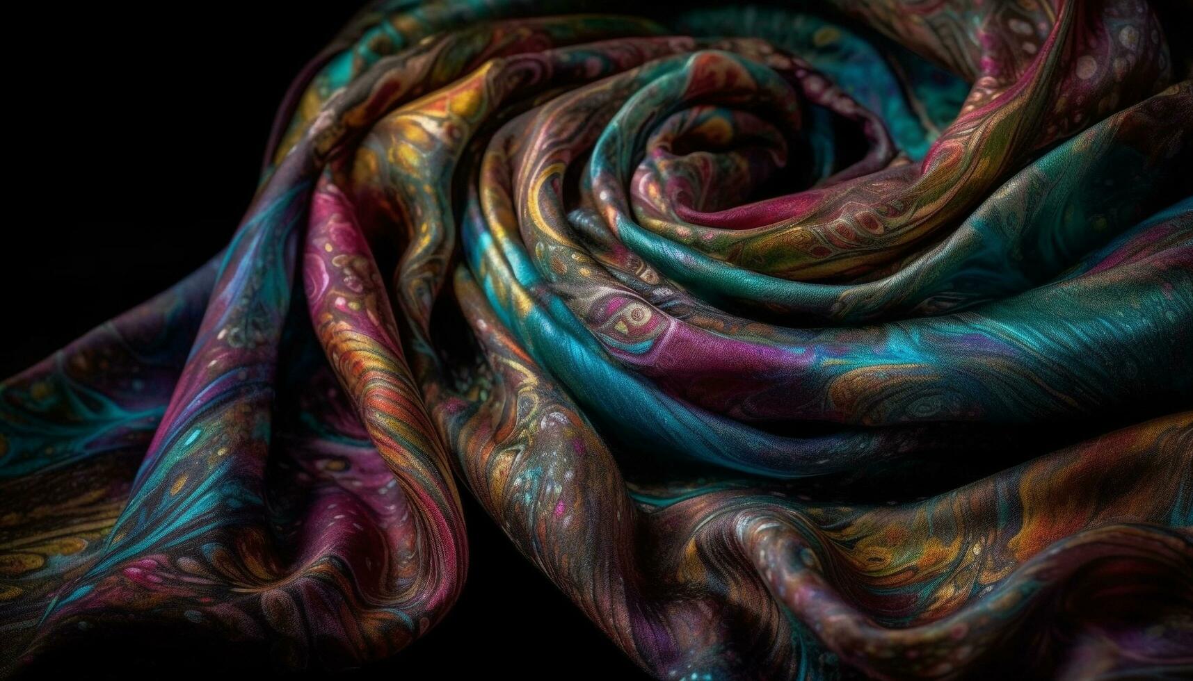 beschwingt Farben Twist im abstrakt Welle Muster generiert durch ai foto