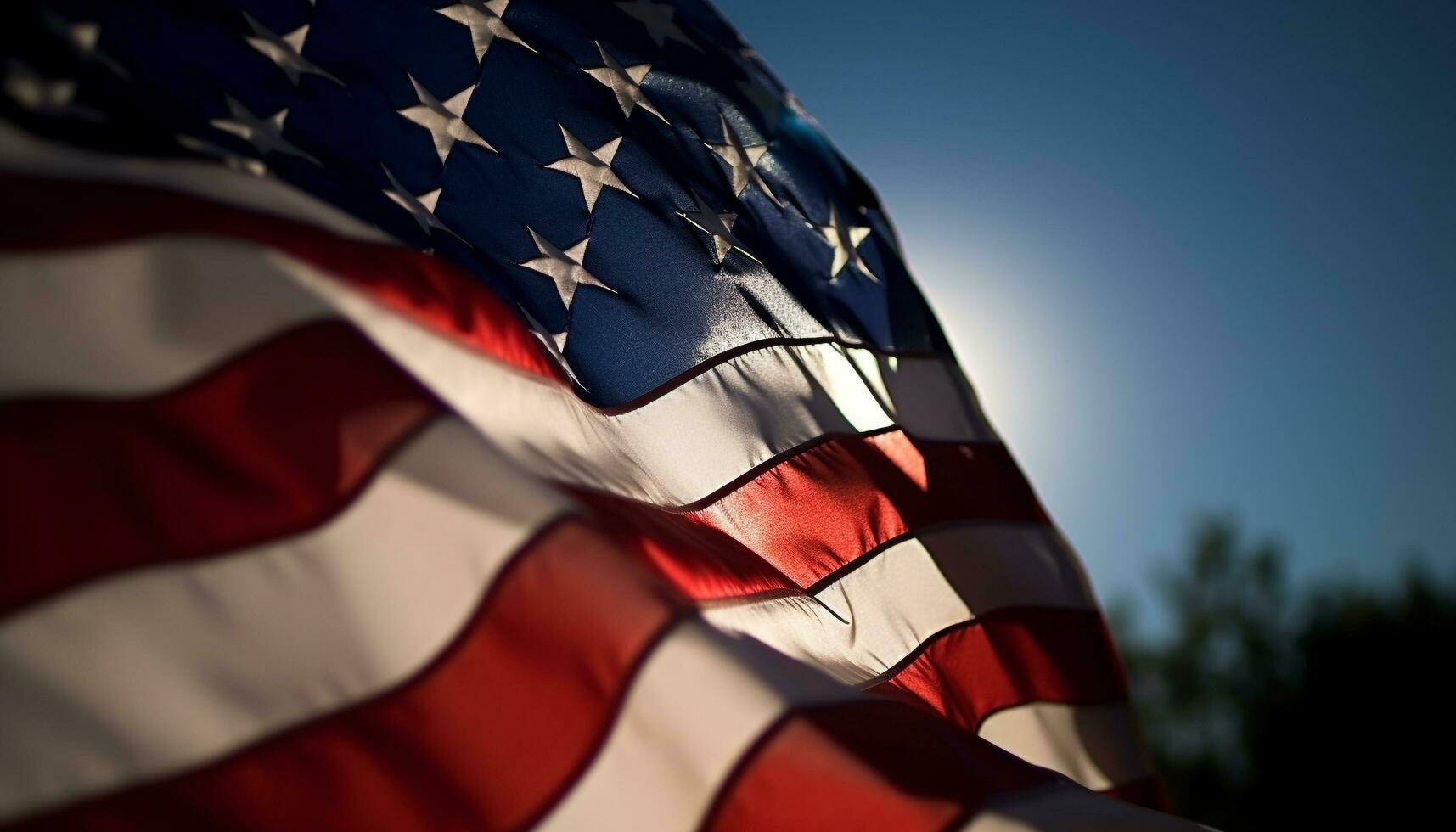 winken amerikanisch Flagge symbolisiert Patriotismus und Freiheit generiert durch ai foto