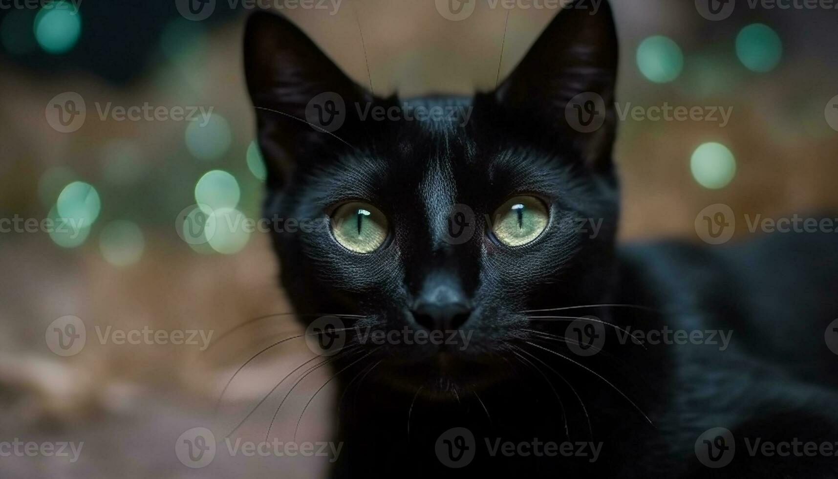 süß Kätzchen mit flauschige Pelz und warnen Augen starren draußen generativ ai foto
