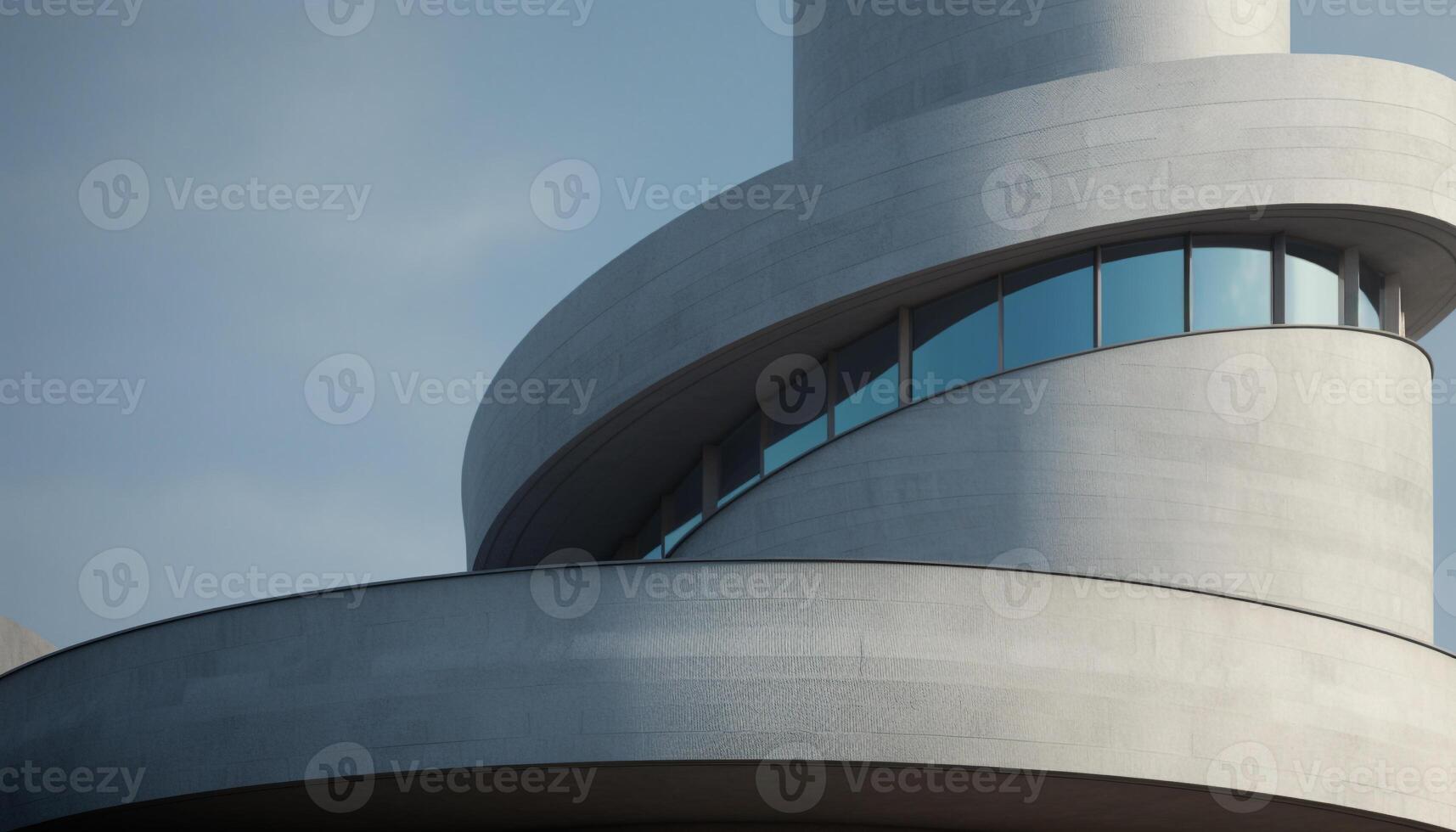 futuristisch Wolkenkratzer mit abstrakt geometrisch Formen und Stahl Fassade generiert durch ai foto