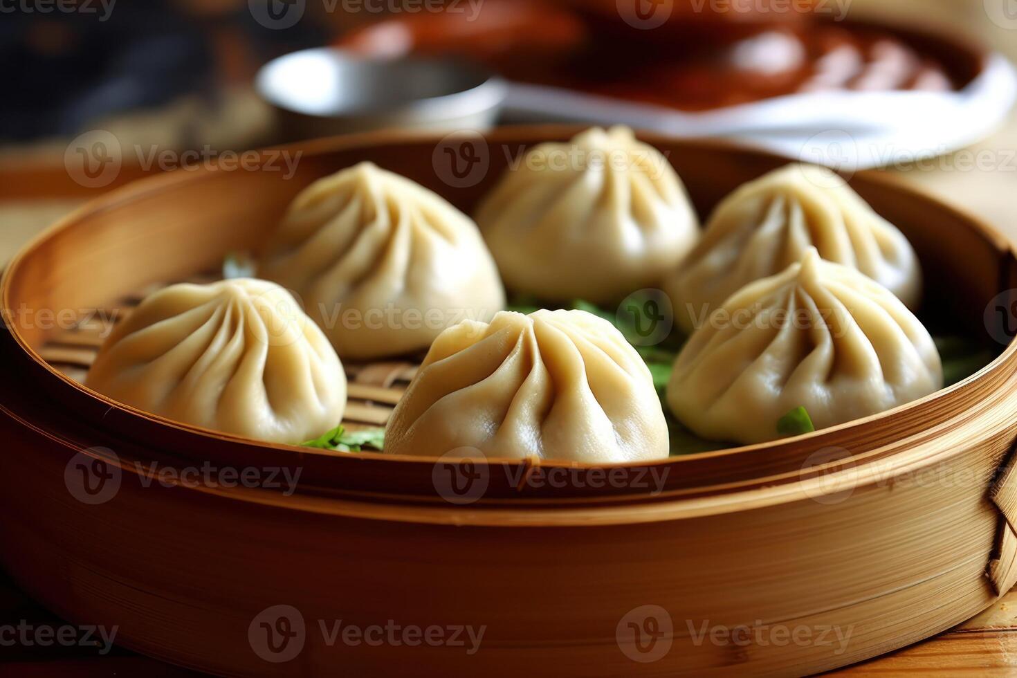 xiaolongbaoare ein nett von baozi Chinesisch gedämpft Brötchen Fotografie generativ ai foto