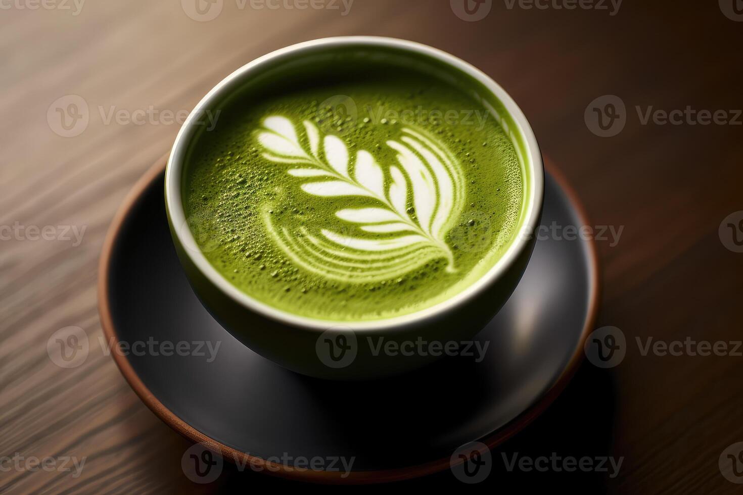 Tasse heiß Matcha eben legen professionell Werbung Essen Fotografie ai generiert foto