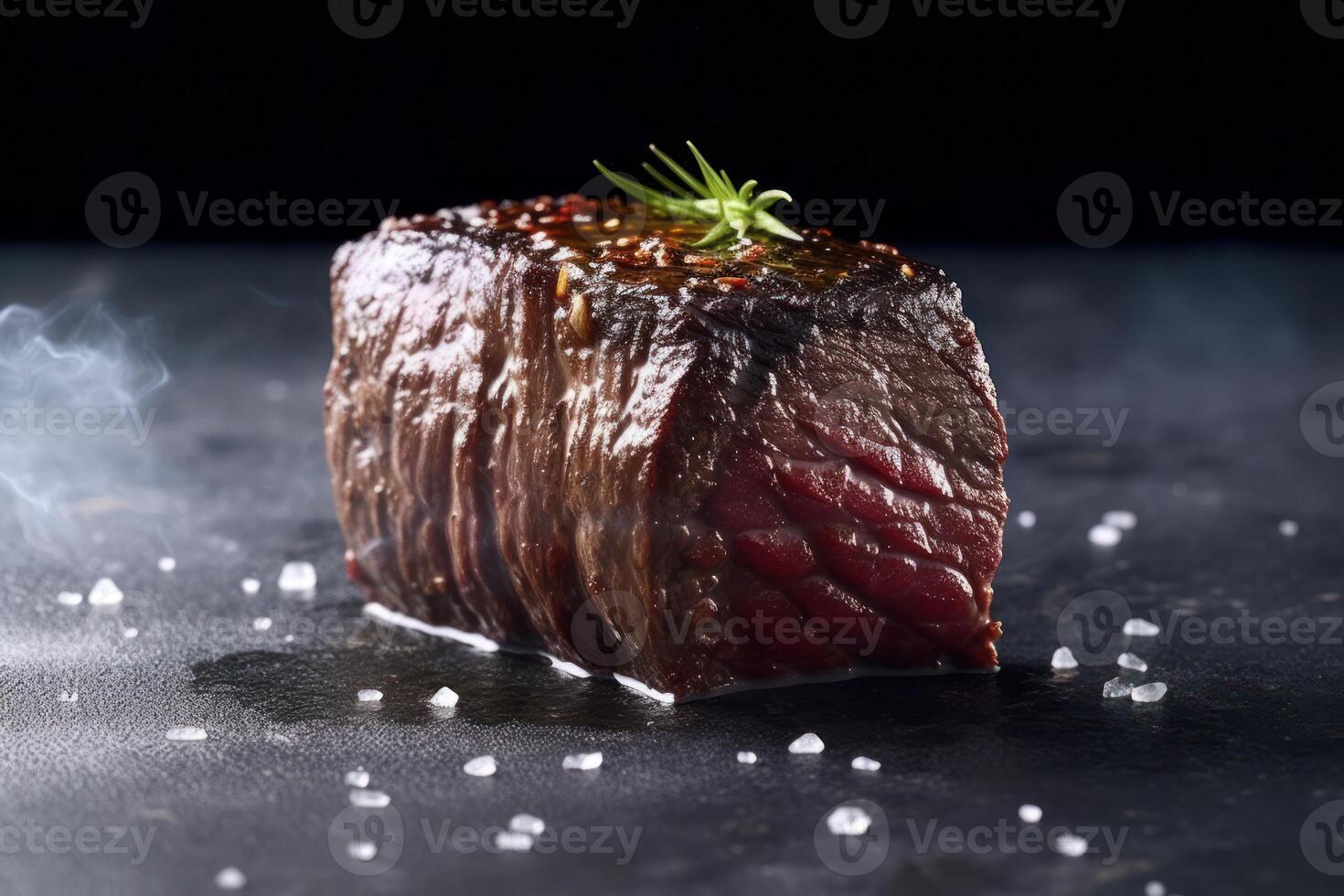 Lager Foto von wagyu Rindfleisch Gut erledigt Steak braten Essen Fotografie generativ ai