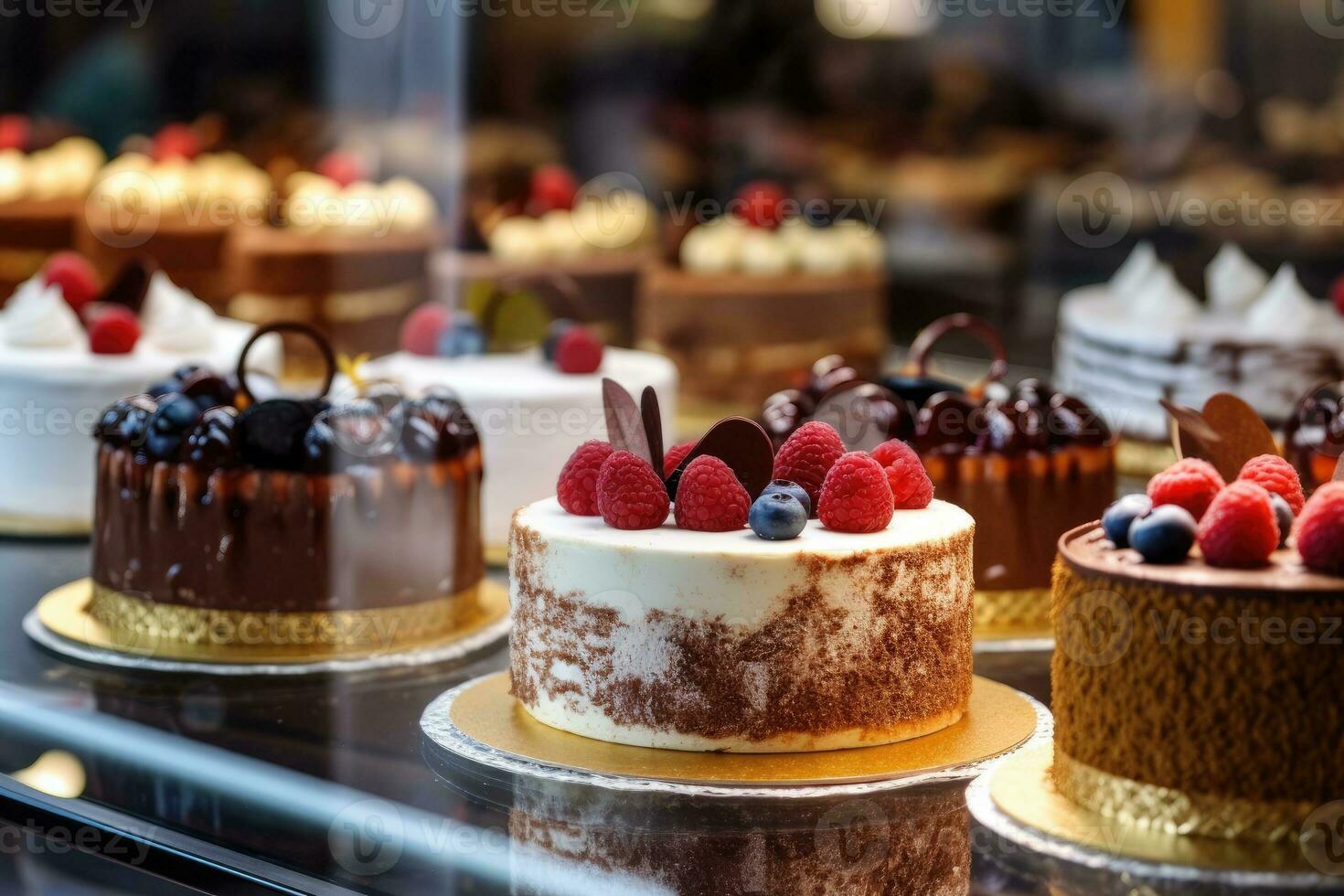 Lager Foto von Innerhalb Kuchen Geschäft ai generiert