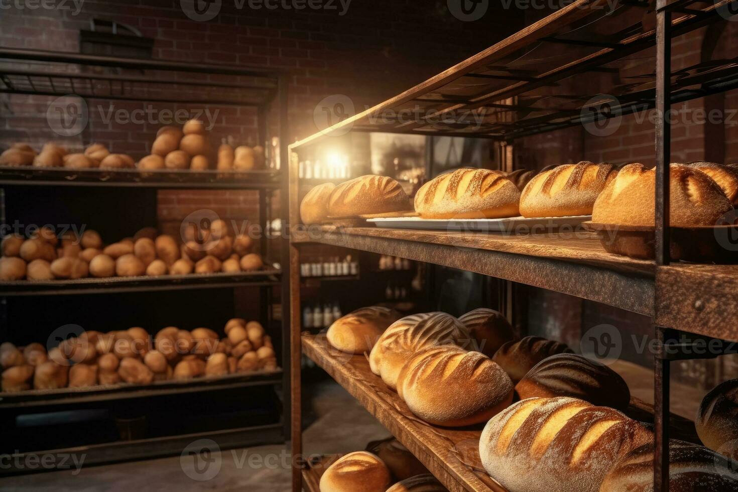 Lager Foto von Innerhalb Bäckerei ai generiert