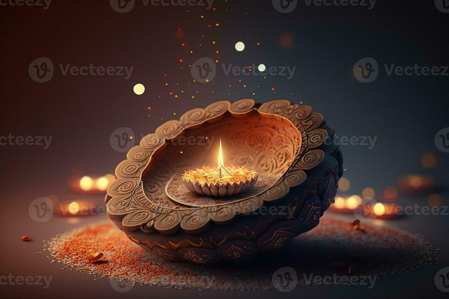 glücklich Diwali Festival Gruß Hintergrund generiert durch ai foto