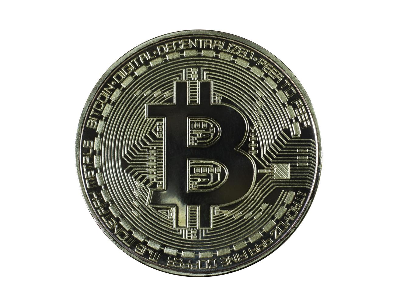 Bitcoin-Symbol unter Blockchain foto