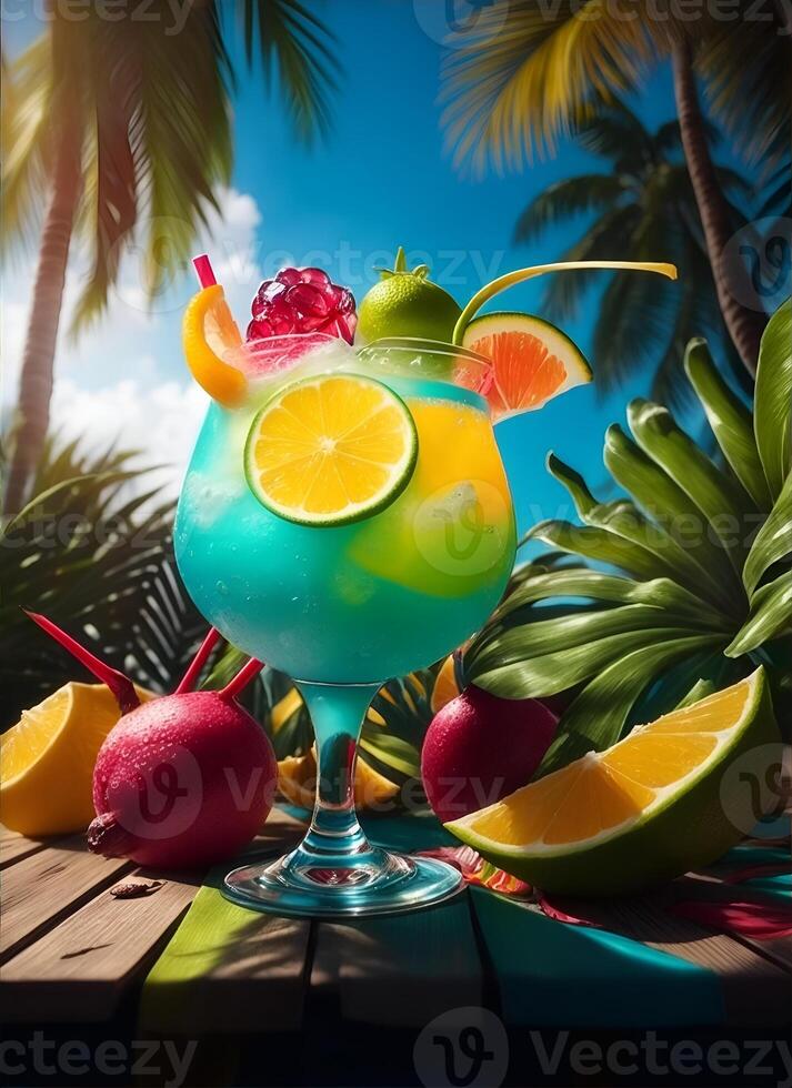 Foto tropisch Cocktail. ai generiert