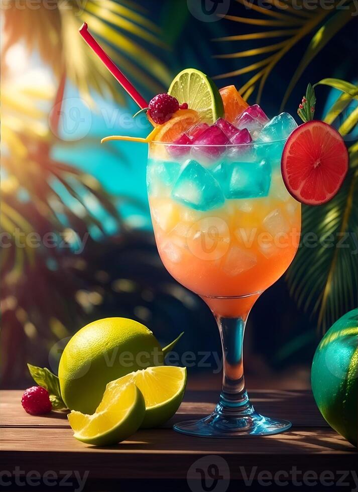 Foto tropisch Cocktail. ai generiert