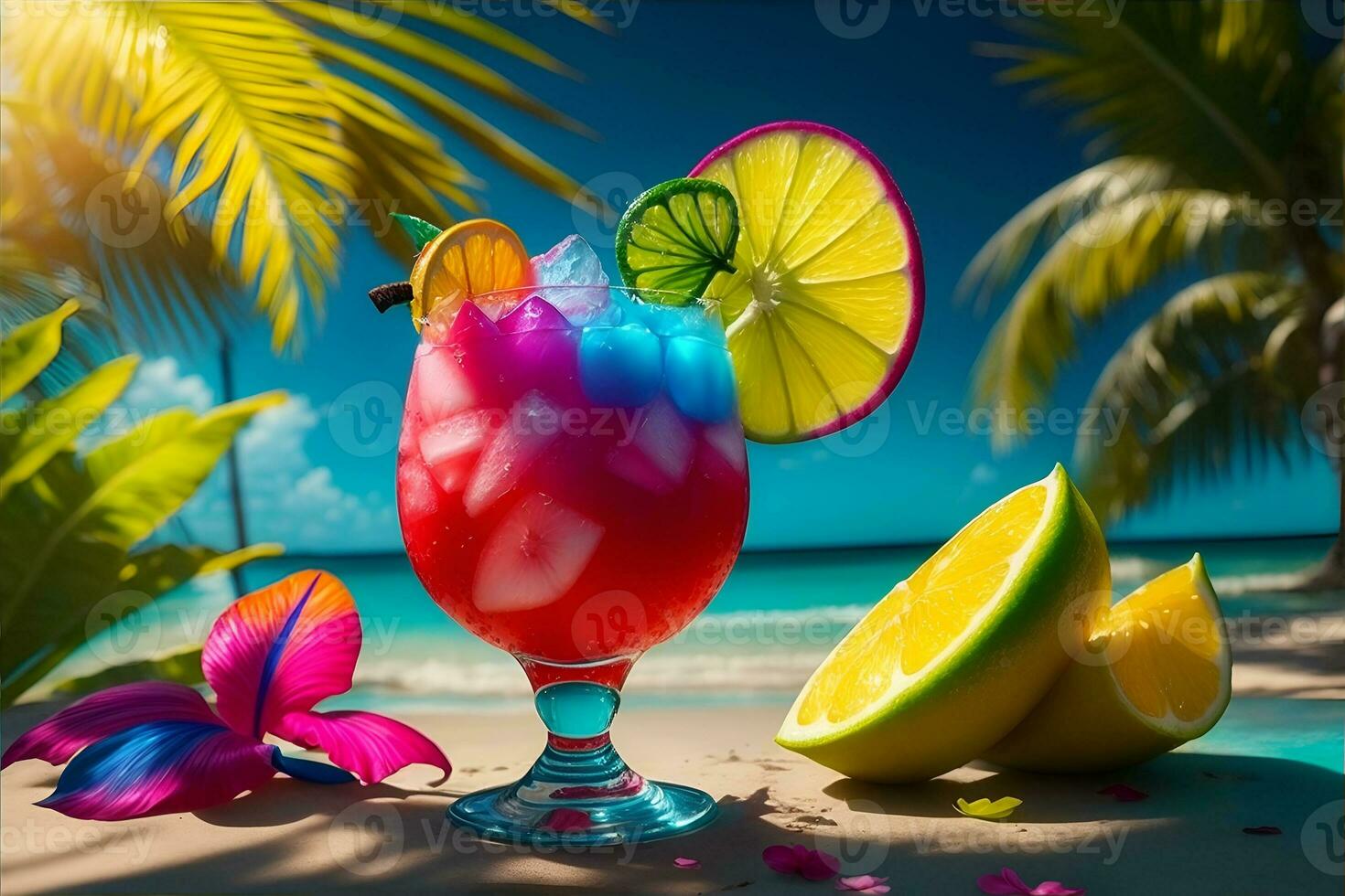 Foto tropisch Cocktail. ai generiert
