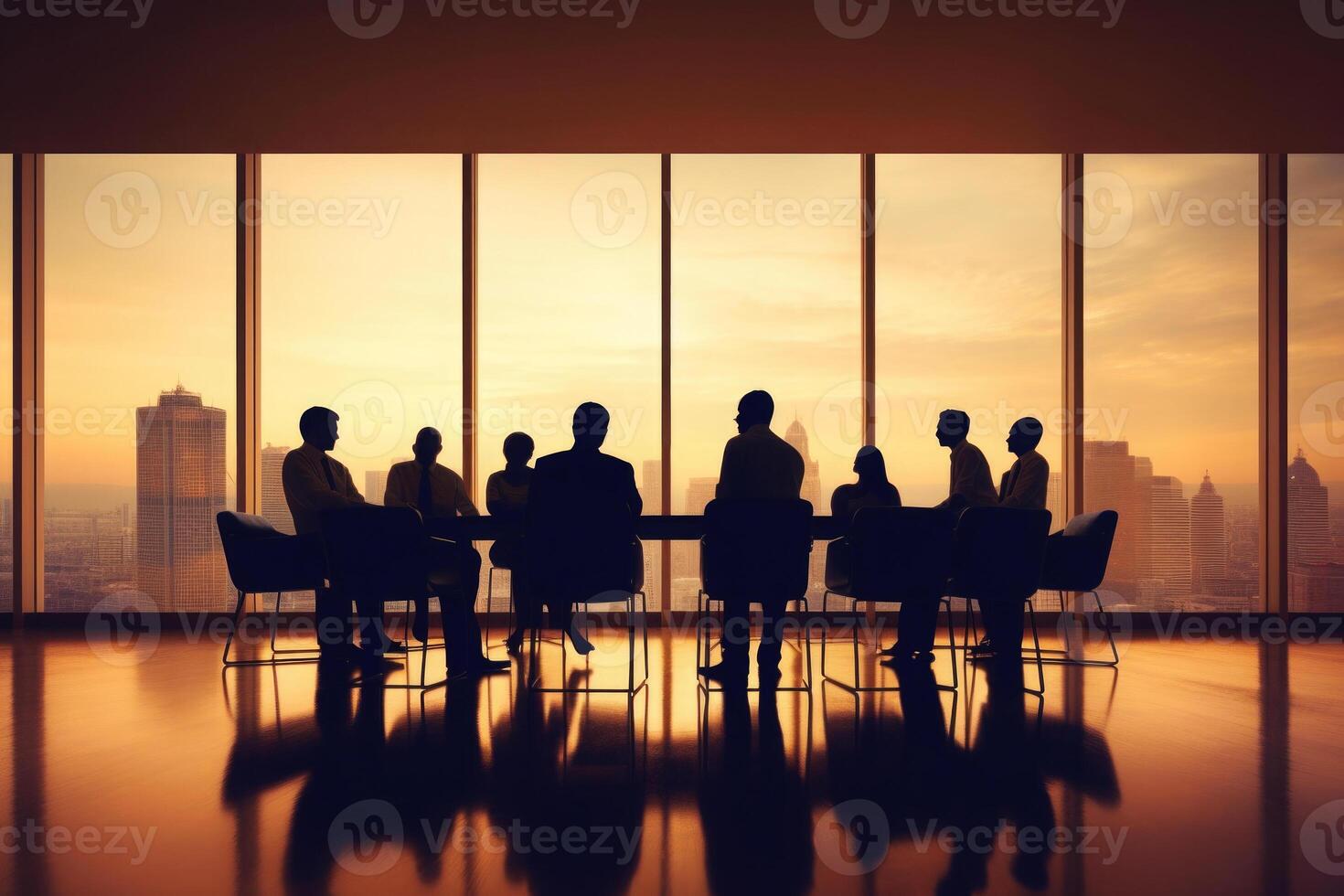 Geschäft Menschen Treffen im Konferenz Zimmer. generativ ai foto