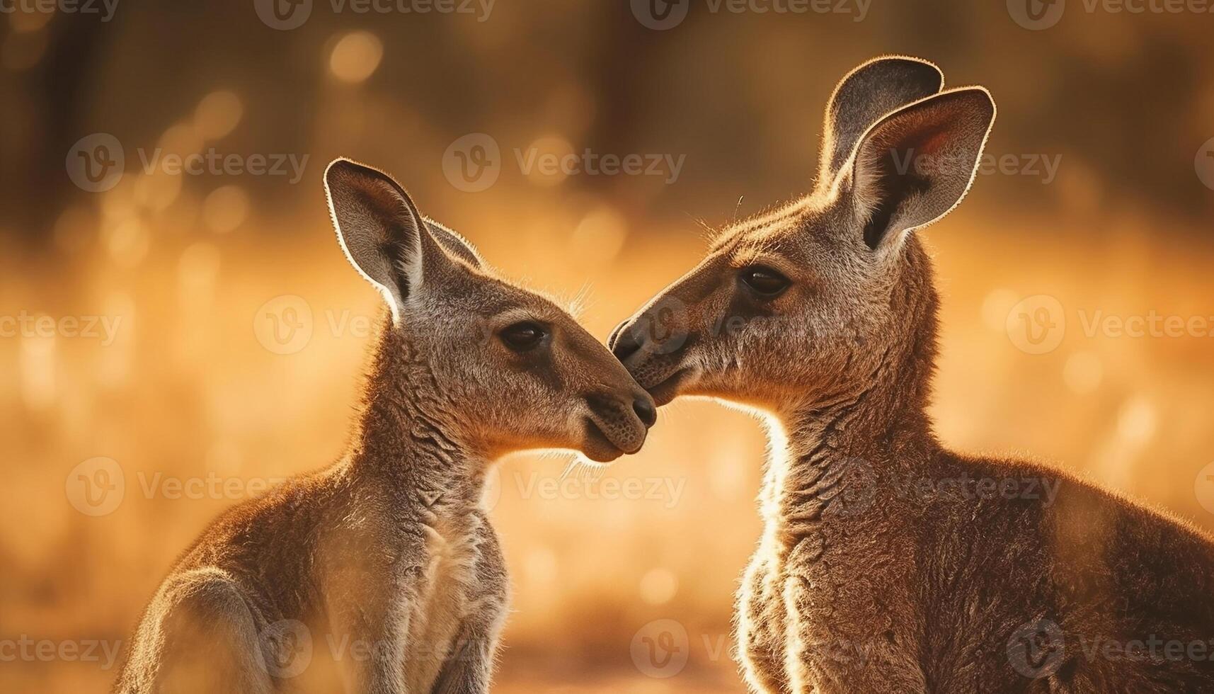 flauschige Säugetier Ohr im Sonnenuntergang Wiese Porträt generiert durch ai foto