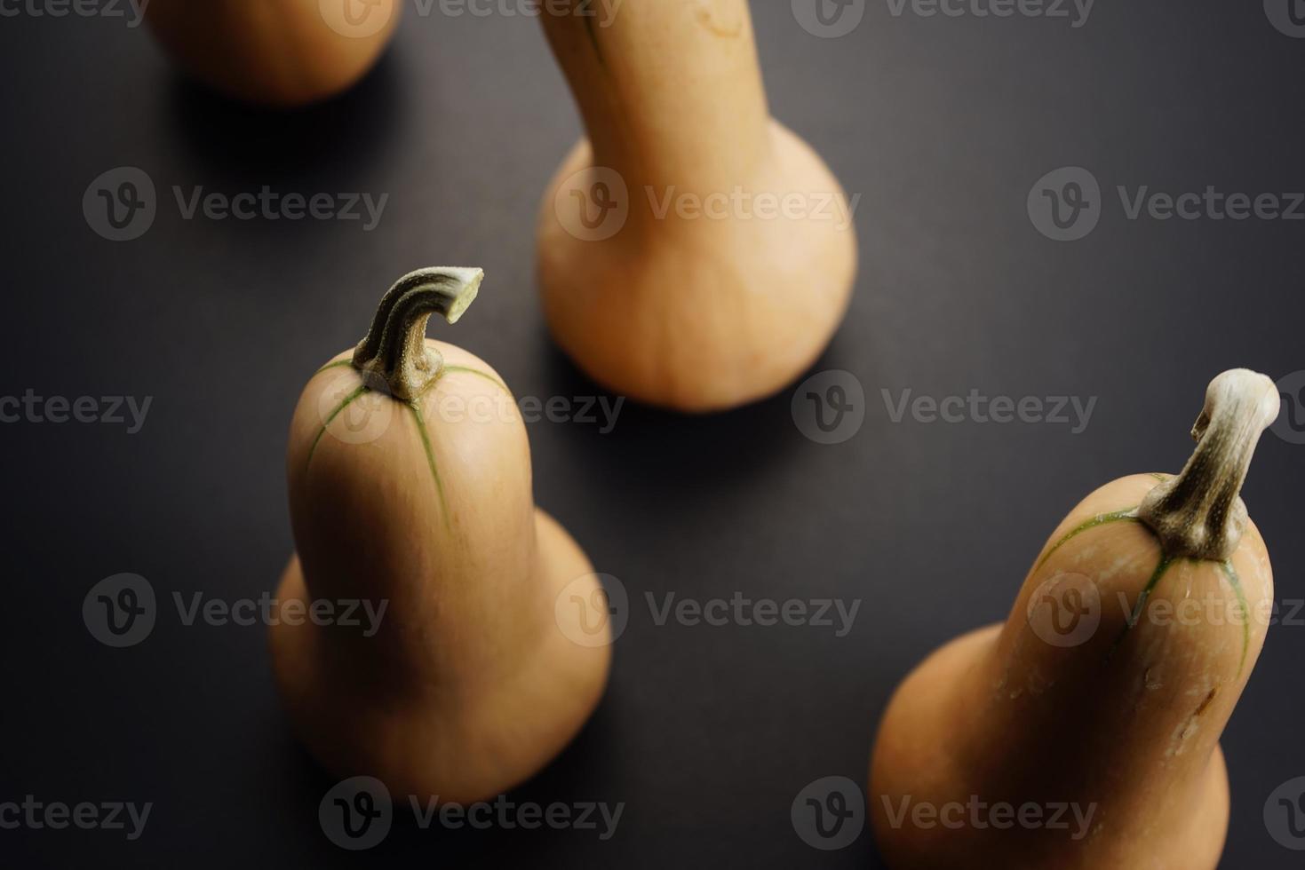 Butternut-Kürbis mit neutraler Vintage- und Dark-Mood-Fotografie foto