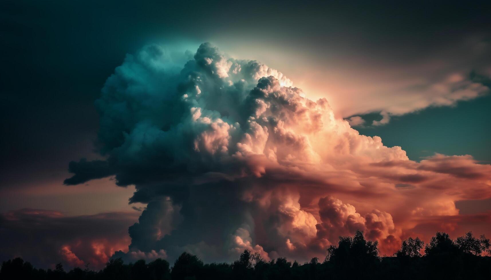 beschwingt Farben erleuchten still Szene beim Dämmerung generiert durch ai foto