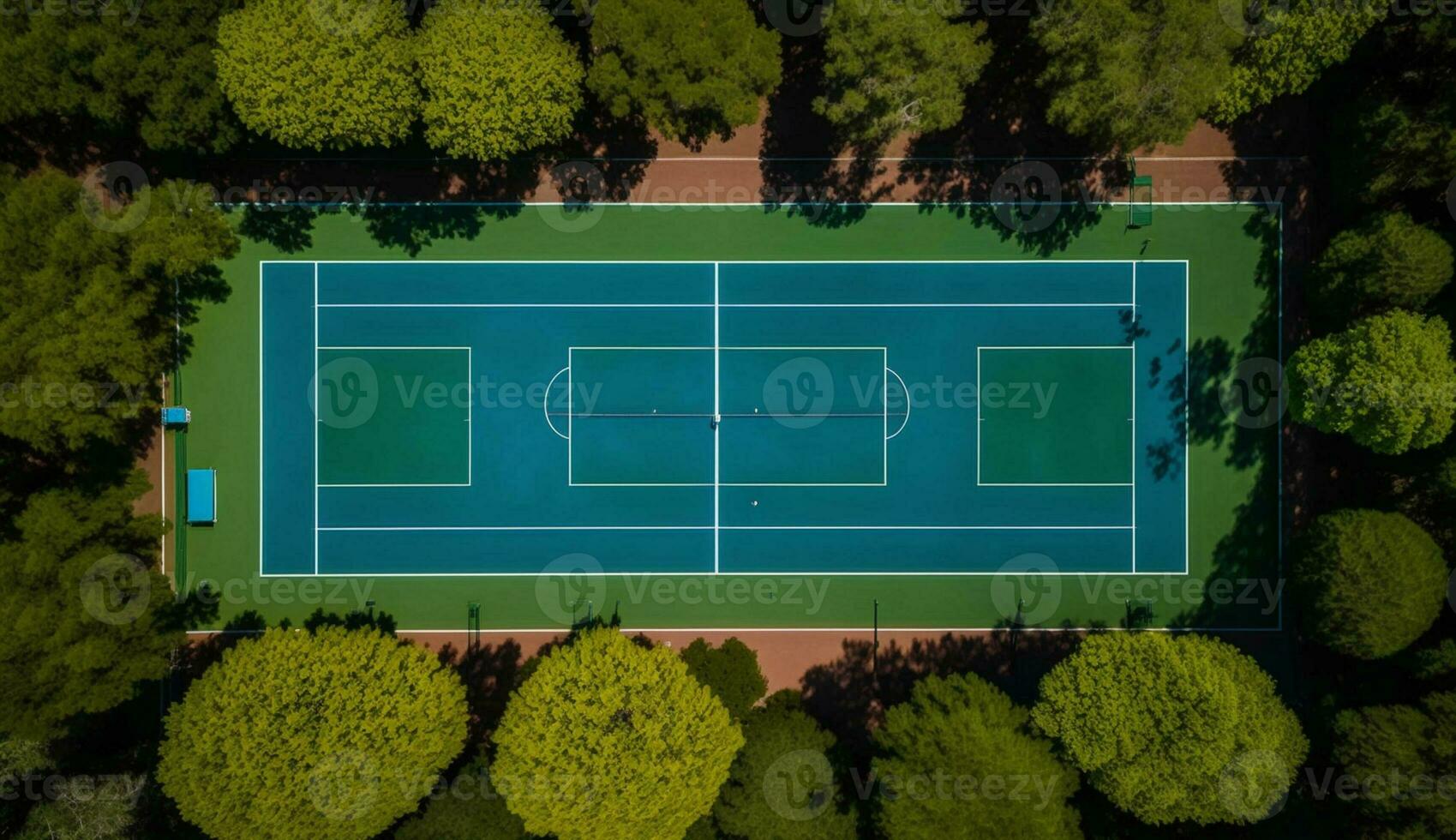Grün Tennis Ball auf Gras Feld draußen ,generativ ai foto