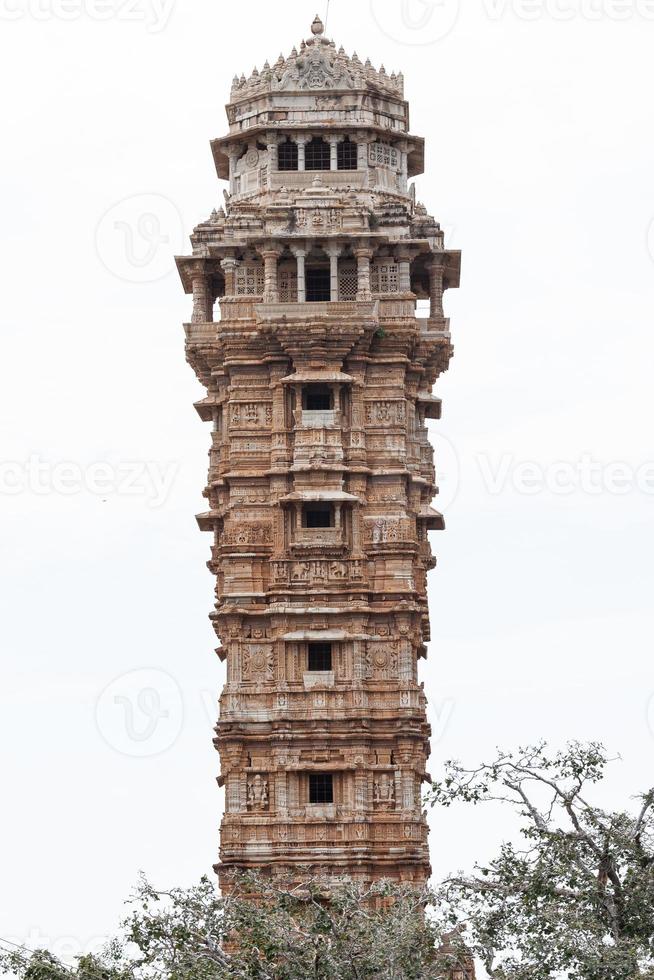 Turm in Chittorgarh Fort, Rajasthan, Indien foto