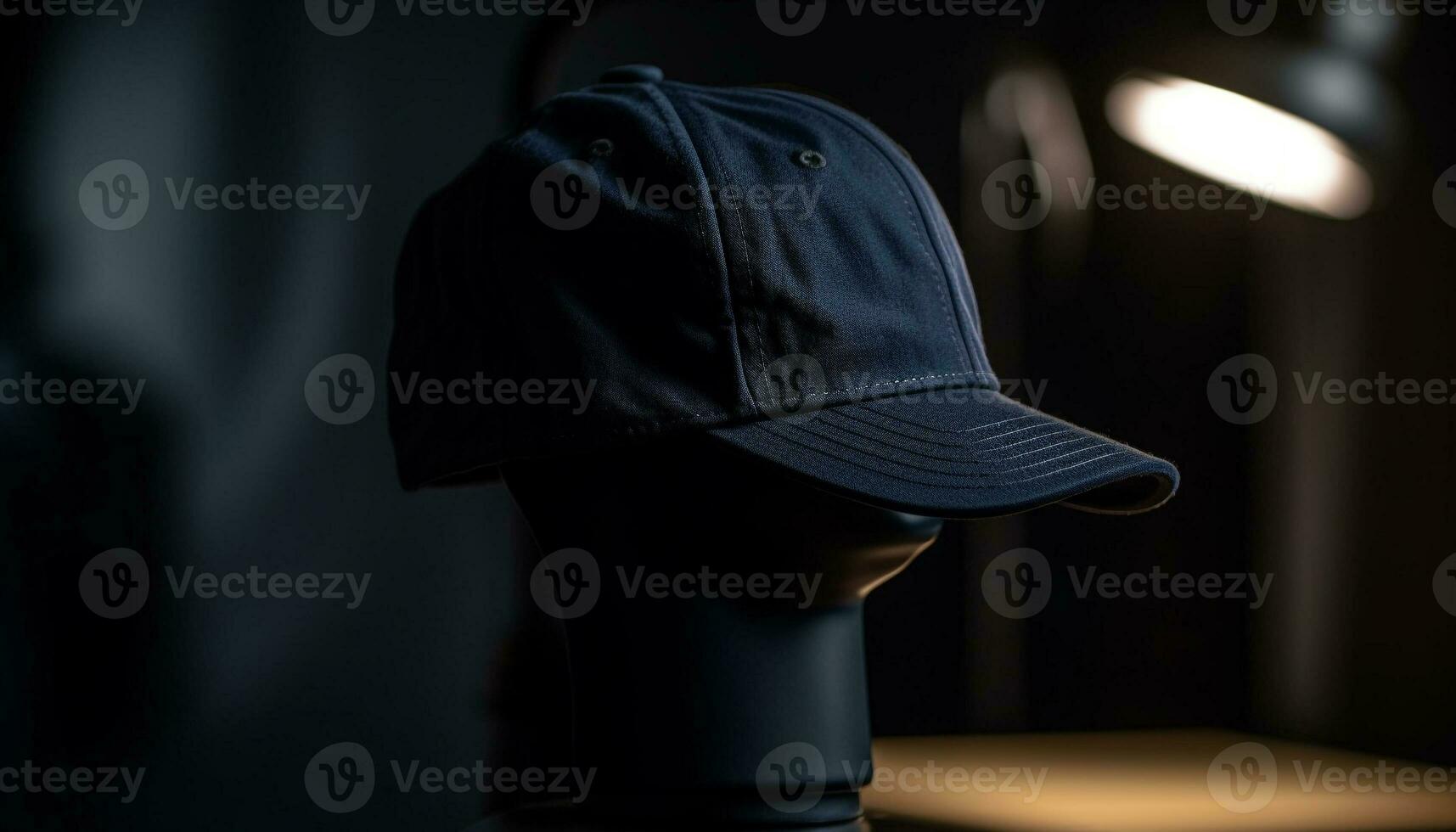 modern Männer Mode dunkel Baseball Deckel, elegant Kleidungsstück, von hinten beleuchtet Silhouette generiert durch ai foto