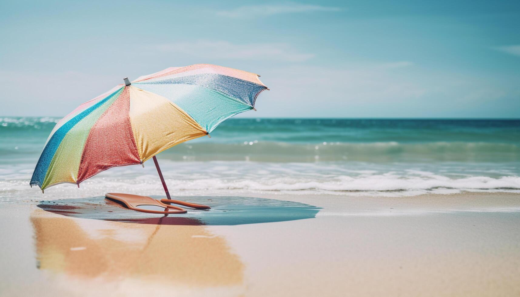 Spaß im das Sonne Surfen Wellen auf ein tropisch Küste generiert durch ai foto