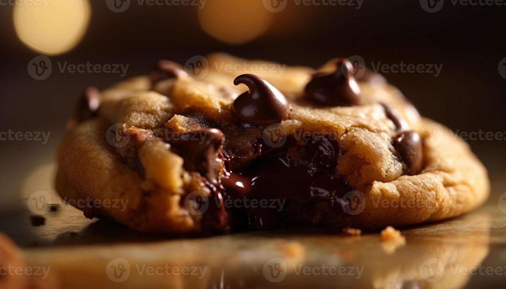 nachsichtig hausgemacht dunkel Schokolade Chip Plätzchen, ein Süss Versuchung generiert durch ai foto