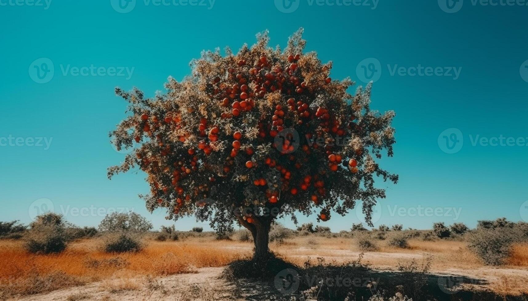 reif Mandarinen hängen von Grün Geäst im ein tropisch Obstgarten generiert durch ai foto