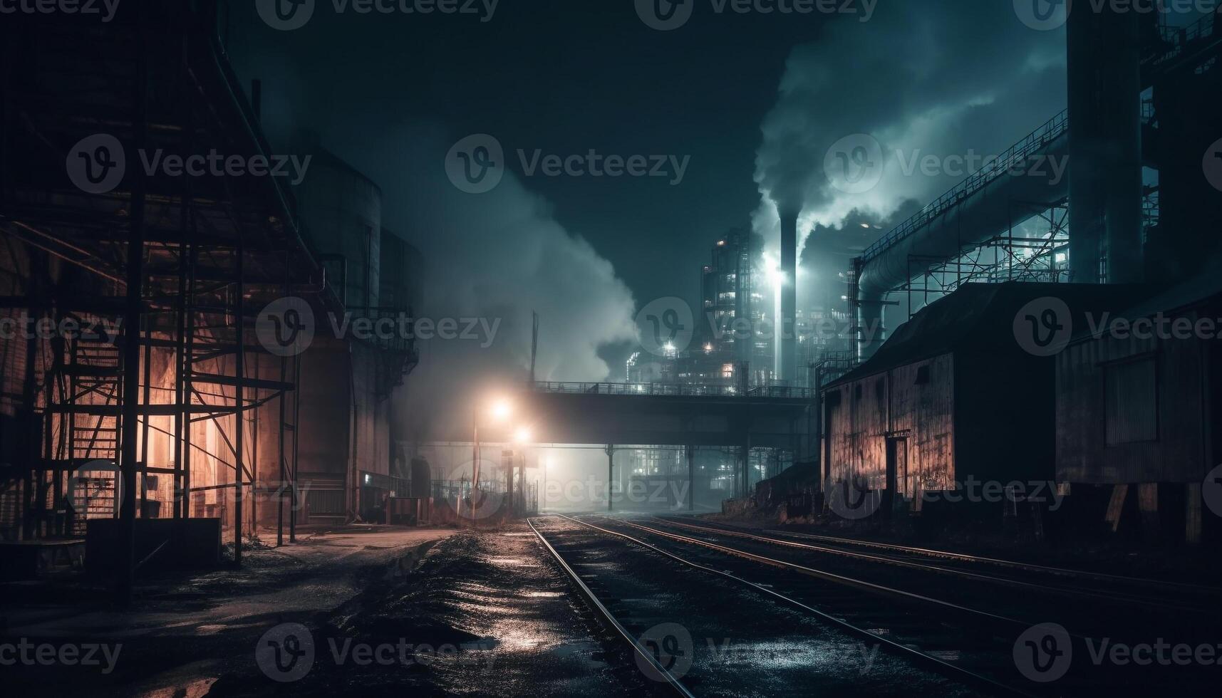 schmutzig Fabrik Rauch verschmutzt Umfeld, Stahl Industrie schädlich Natur generiert durch ai foto