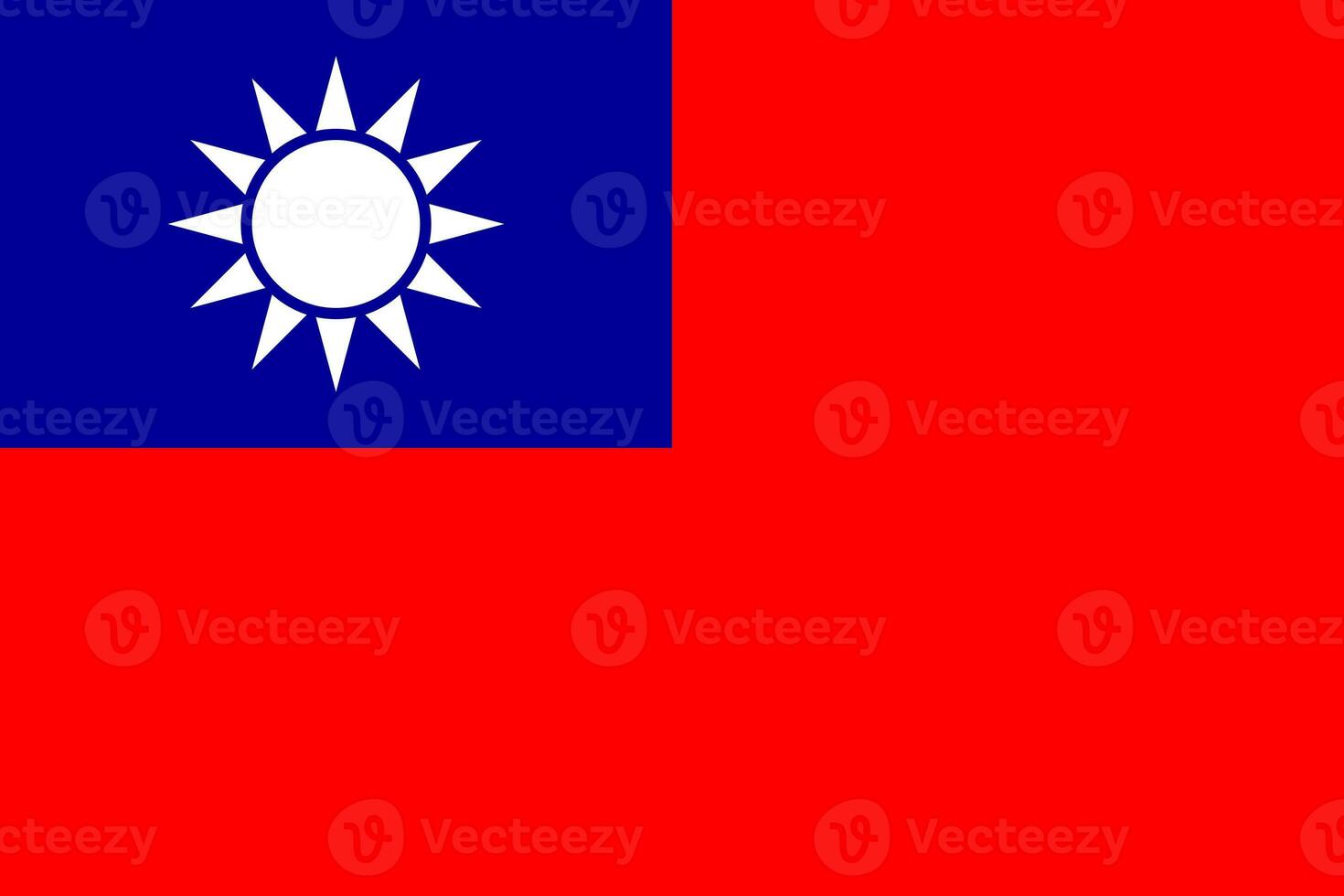 Flagge von das Republik von China Taiwan. das offiziell Farben und Proportionen sind richtig. Zustand Flagge von Taiwan. Taiwan Republik von China Flagge Illustration. foto