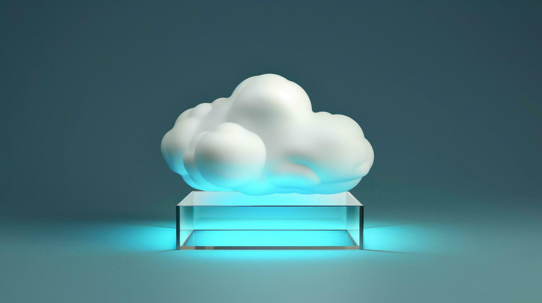 Wolke Lager zum wird heruntergeladen. Digital Bedienung oder Anwendung mit Daten Übertragung. Netzwerk Computing Technologien. futuristisch Server. Digital Raum. Daten Lagerung, generativ ai Illustration foto