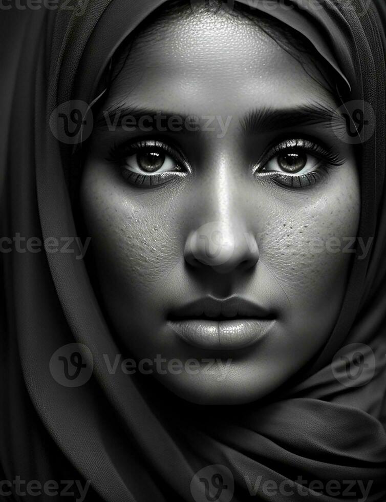 Porträt von ein schön Muslim Frau foto