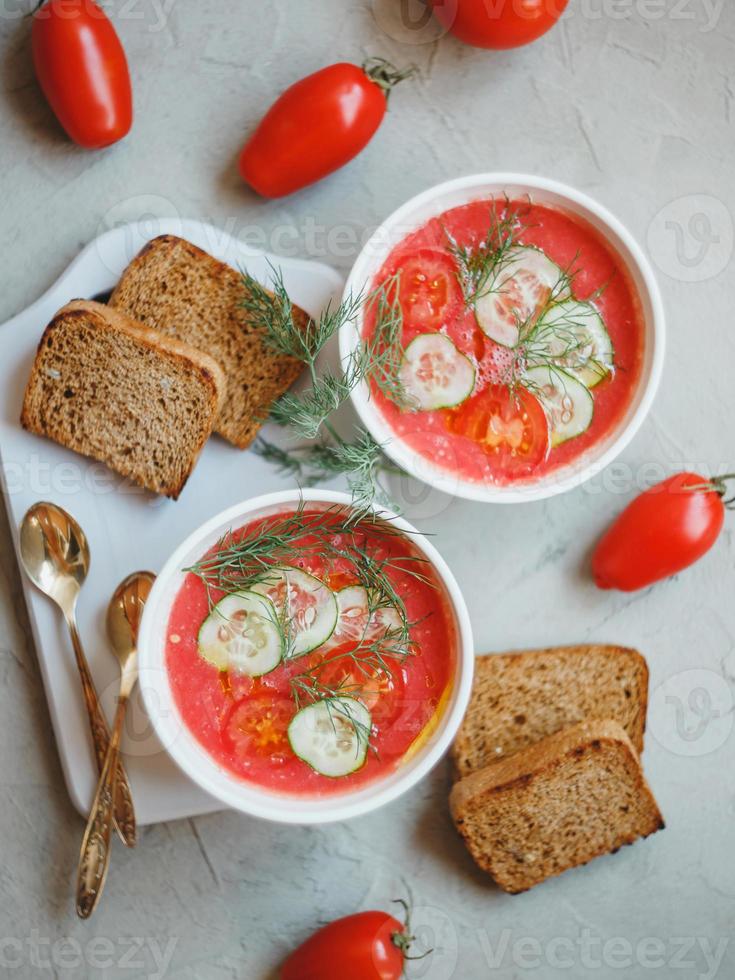 kalte Suppe Gazpacho foto