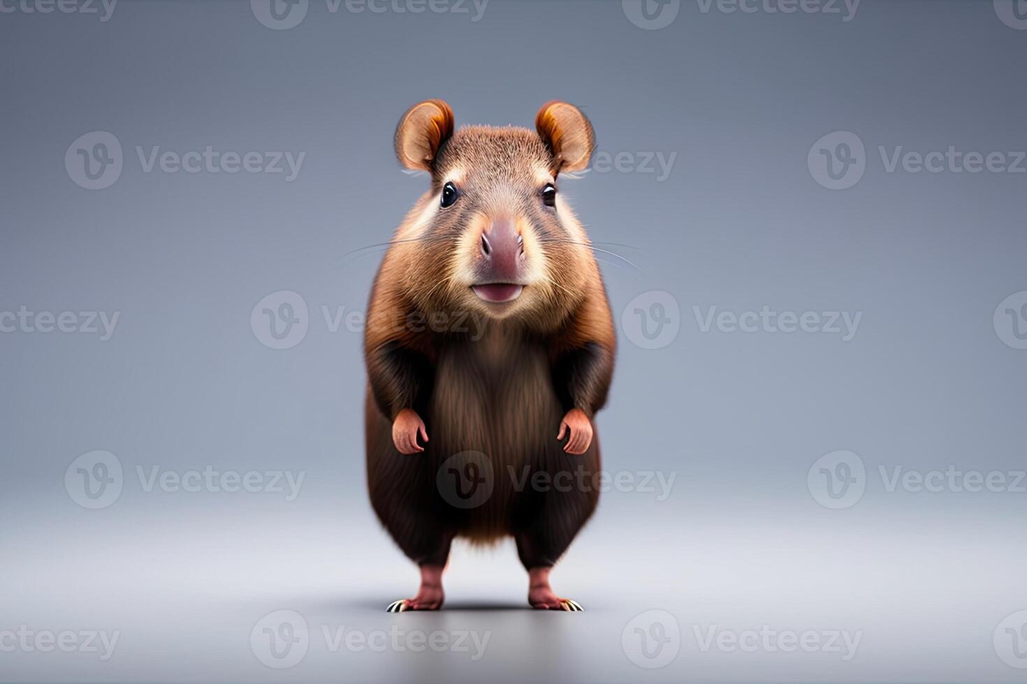 süß Capybara Stehen generativ ai foto