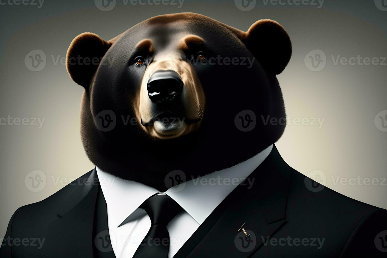 Bär Leibwächter oder Geschäftsmann im schwarz passen foto